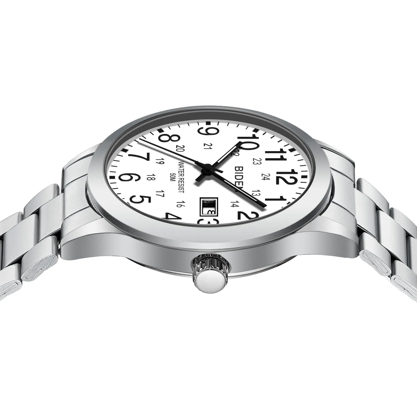 LN LENQIN Orologio Uomo Acciaio Inox Analogico Quarzo Impermeabile Datario - immagine 5