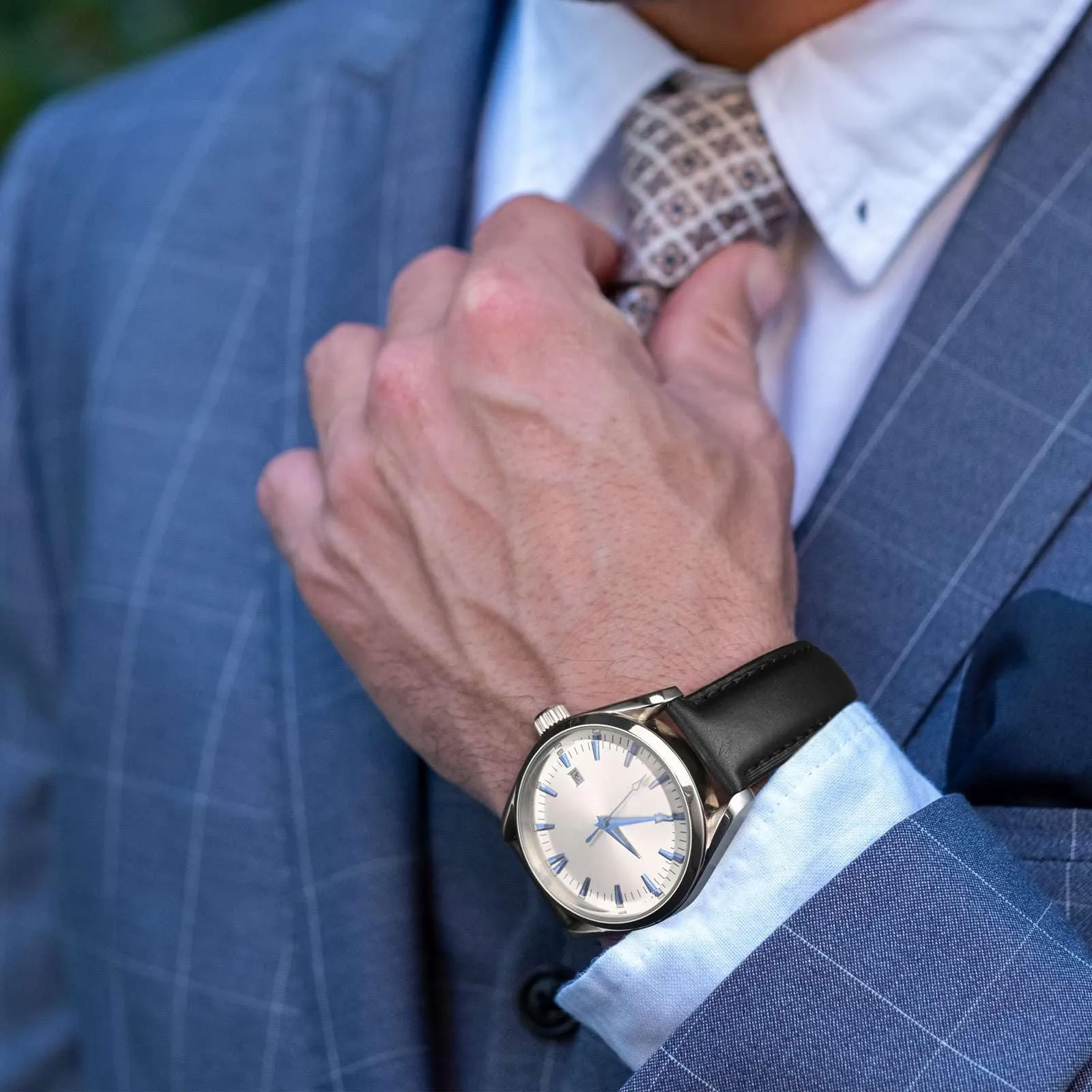 WOCCI 24mm Cinturino Orologio per Uomo e Donna, Vera Pelle - Pelle Grana Superiore, Sgancio Rapido, Fibbia Argento (Nero) - immagine 6