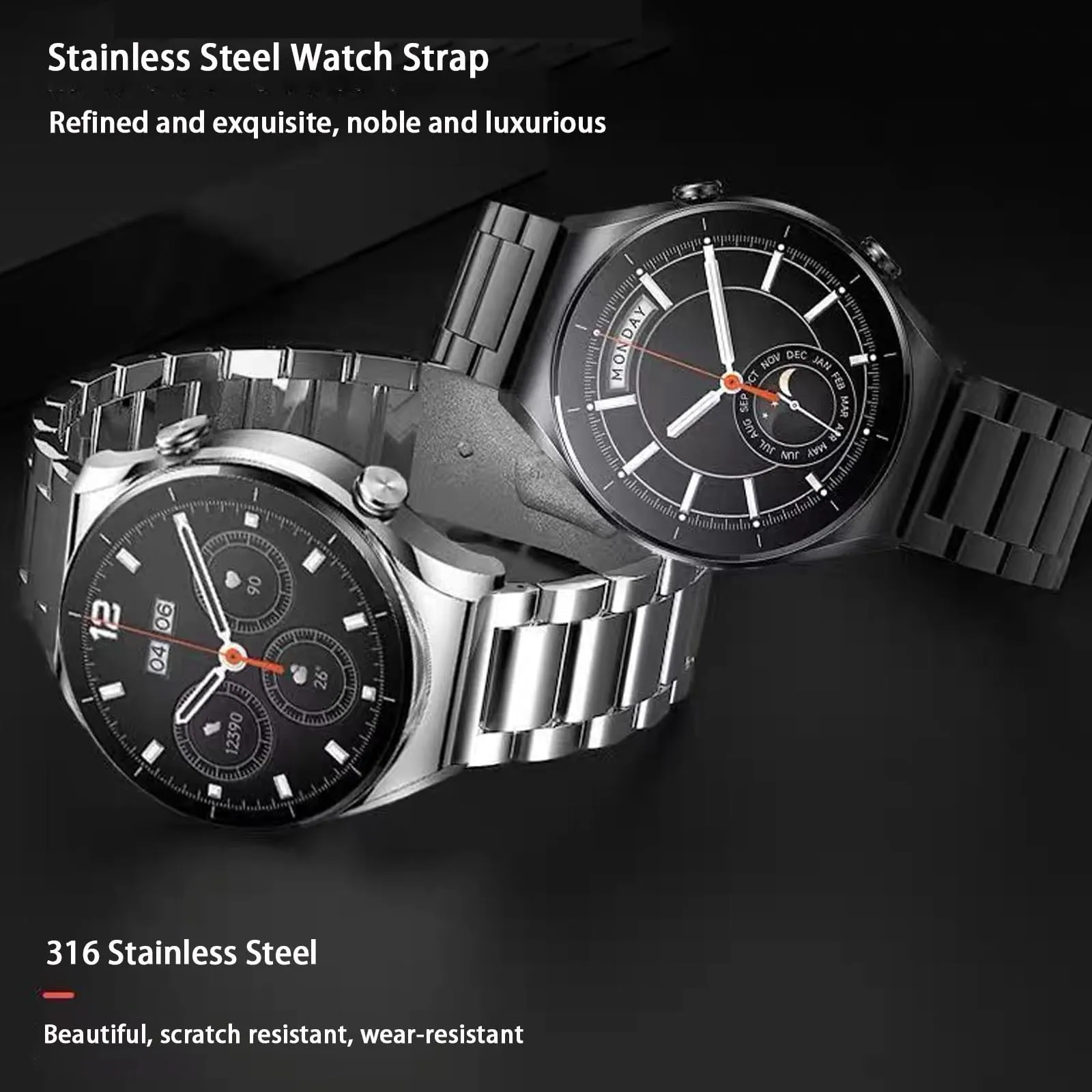 Nizonlaie Cinturini per Orologio Cinturino in Acciaio Inossidabile 14mm 16mm 18mm 20mm 22mm 24mm Cinturino Orologio in Metallo Bracciale Cinturini di Ricambio per Smartwatch per Uomo e Donna - immagine 4