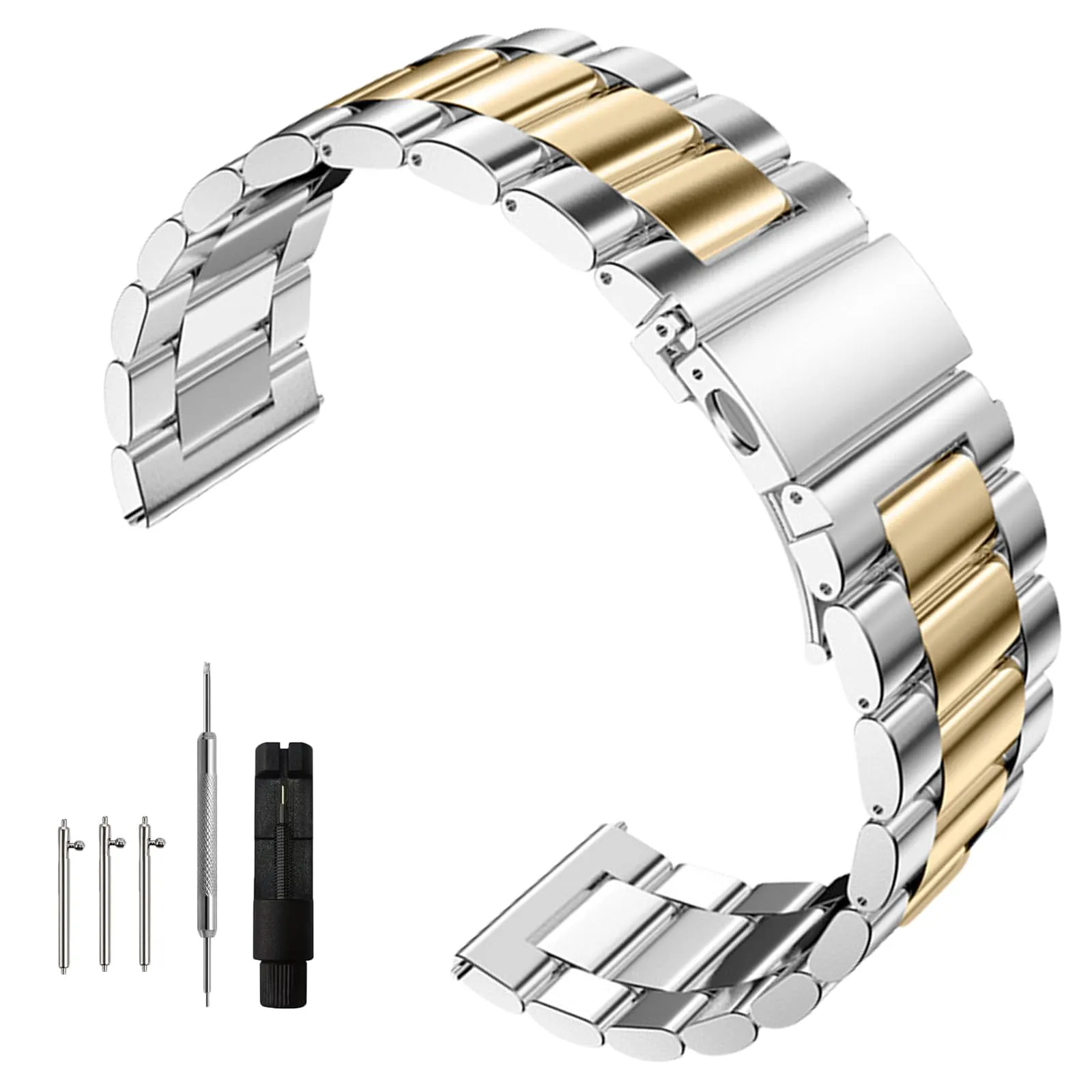 Nizonlaie Cinturini per Orologio Cinturino in Acciaio Inossidabile 14mm 16mm 18mm 20mm 22mm 24mm Cinturino Orologio in Metallo Bracciale Cinturini di Ricambio per Smartwatch per Uomo e Donna - immagine 1