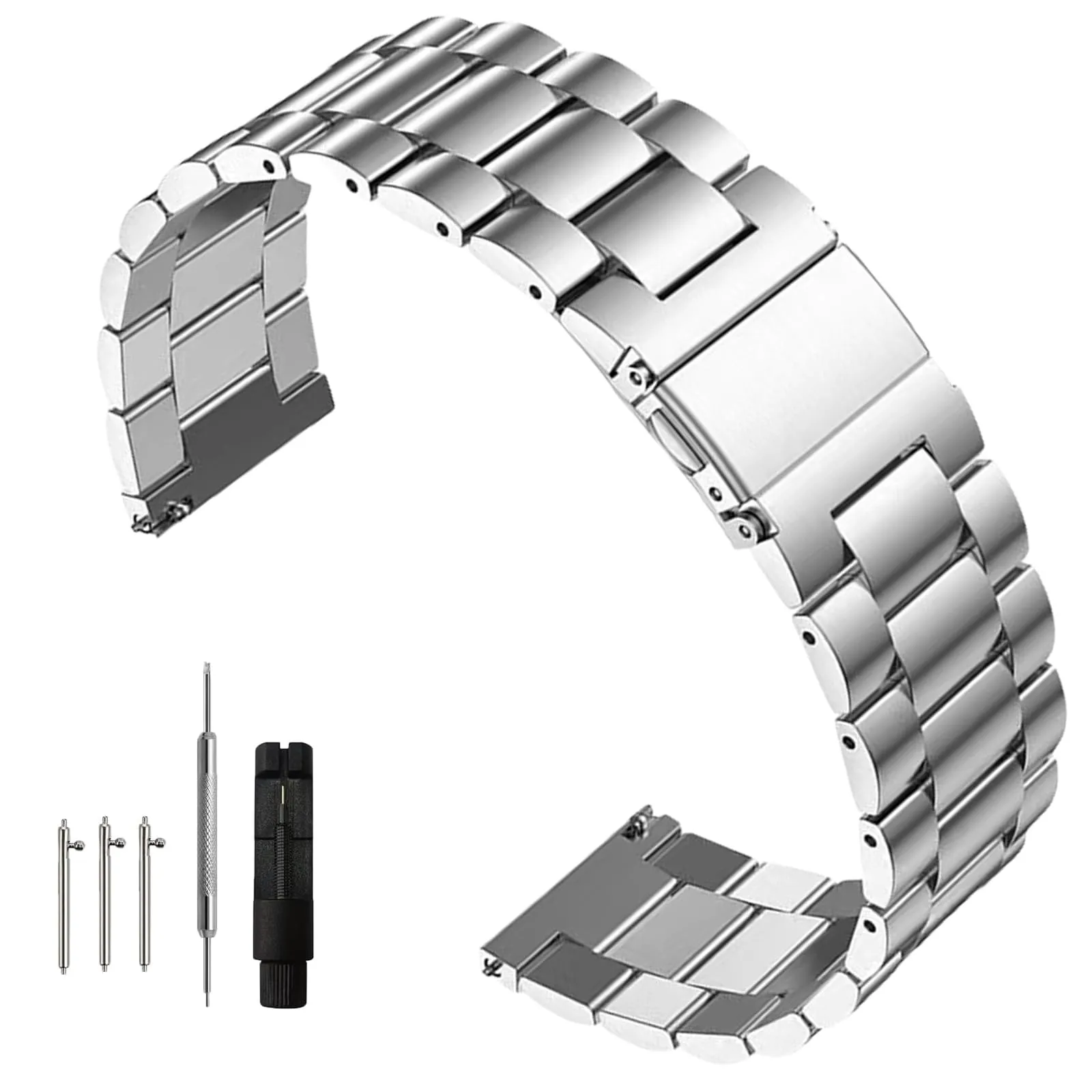 Nizonlaie Cinturini per Orologio Cinturino in Acciaio Inossidabile 14mm 16mm 18mm 20mm 22mm 24mm Cinturino Orologio in Metallo Bracciale Cinturini di Ricambio per Smartwatch per Uomo e Donna - immagine 1