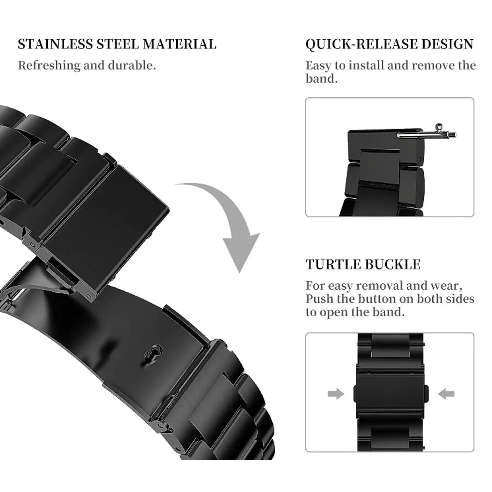 Nizonlaie Cinturini per Orologio Cinturino in Acciaio Inossidabile 14mm 16mm 18mm 20mm 22mm 24mm Cinturino Orologio in Metallo Bracciale Cinturini di Ricambio per Smartwatch per Uomo e Donna - immagine 5