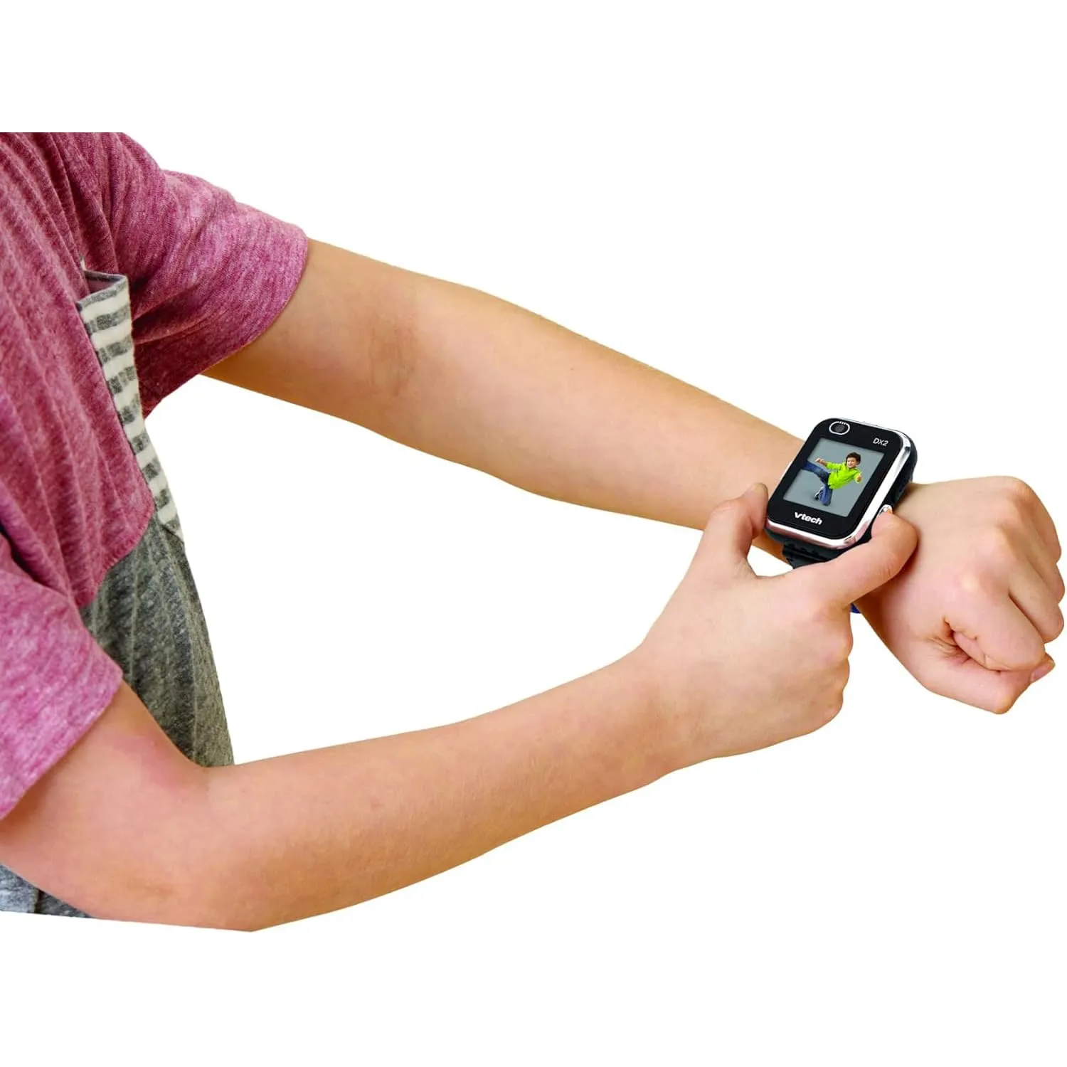 VTech Kidizoom Smartwatch DX2 Nero, Orologio Interattivo per Bambini con Doppia Fotocamera, Schermo Touch a Colori, Smartwatch con Sensore Movimento, Resistente agli Urti, Lingua Italiana, 3-12 Anni - immagine 2