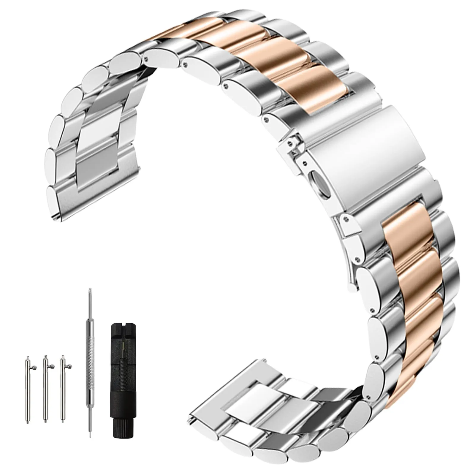 Nizonlaie Cinturini per Orologio Cinturino in Acciaio Inossidabile 14mm 16mm 18mm 20mm 22mm 24mm Cinturino Orologio in Metallo Bracciale Cinturini di Ricambio per Smartwatch per Uomo e Donna - immagine 1