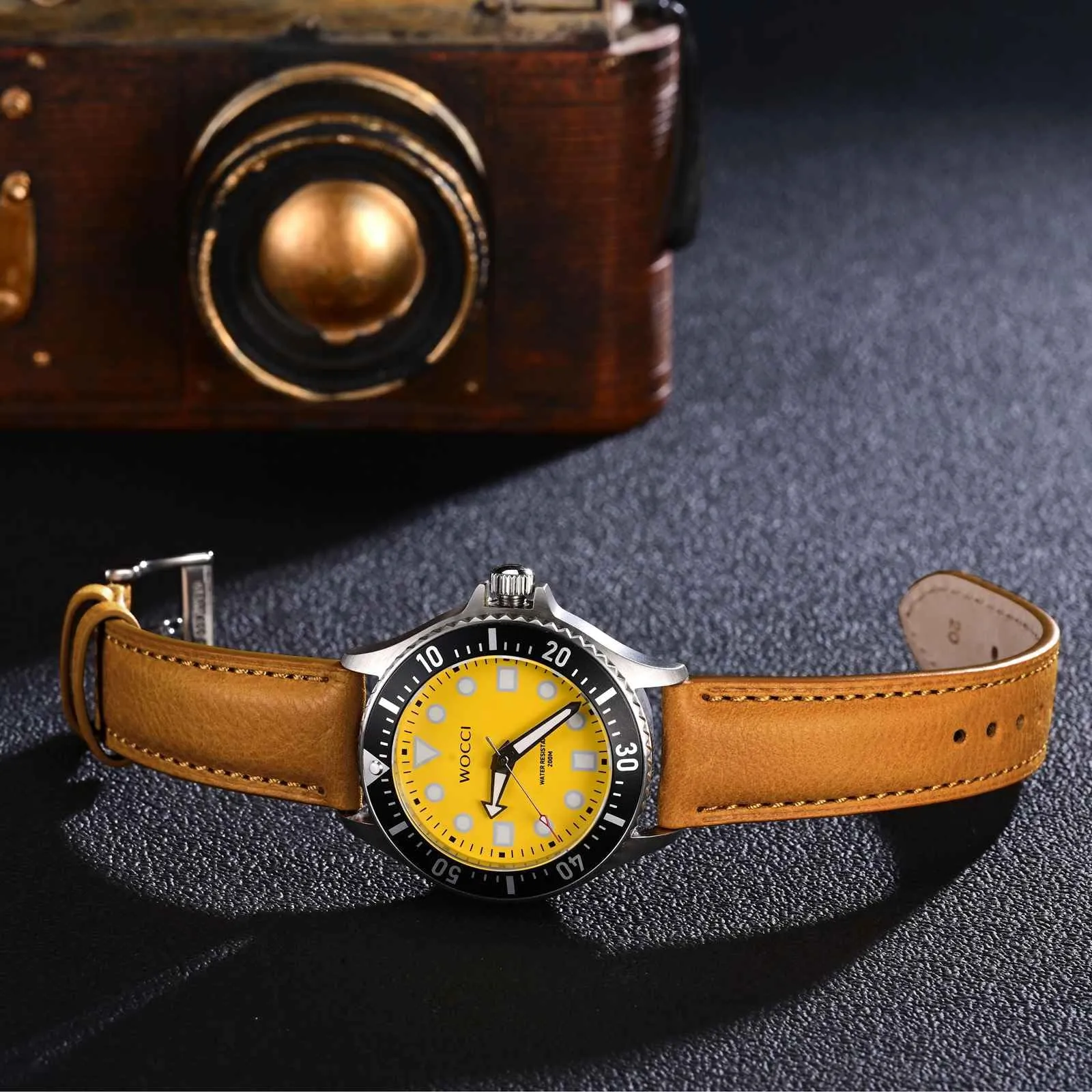 WOCCI 18mm Cinturino Orologio in Pelle, Fibbia Argento (Tramonto) - immagine 8