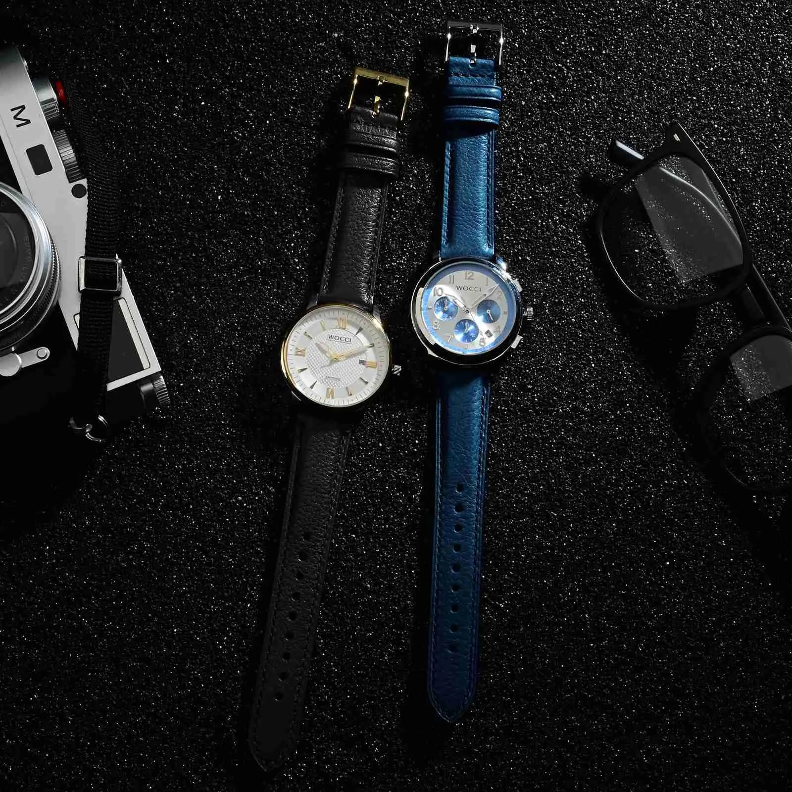 WOCCI 18mm Cinturino Orologio in Pelle, Fibbia Argento (Nero) - immagine 7