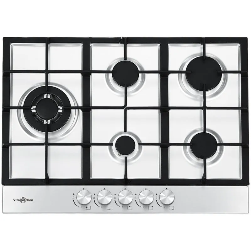 Piano cottura Vitrokitchen EN73IN 5 fuochi 70cm Acciaio Inox - immagine 1