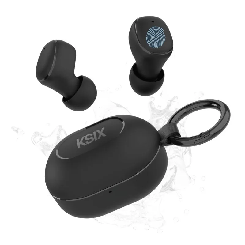 Cuffie wireless Ksix Neutron, USB-C, design compatto, moschettone, spegnimento automatico 4+16 ore, chiamate, nero - immagine 1