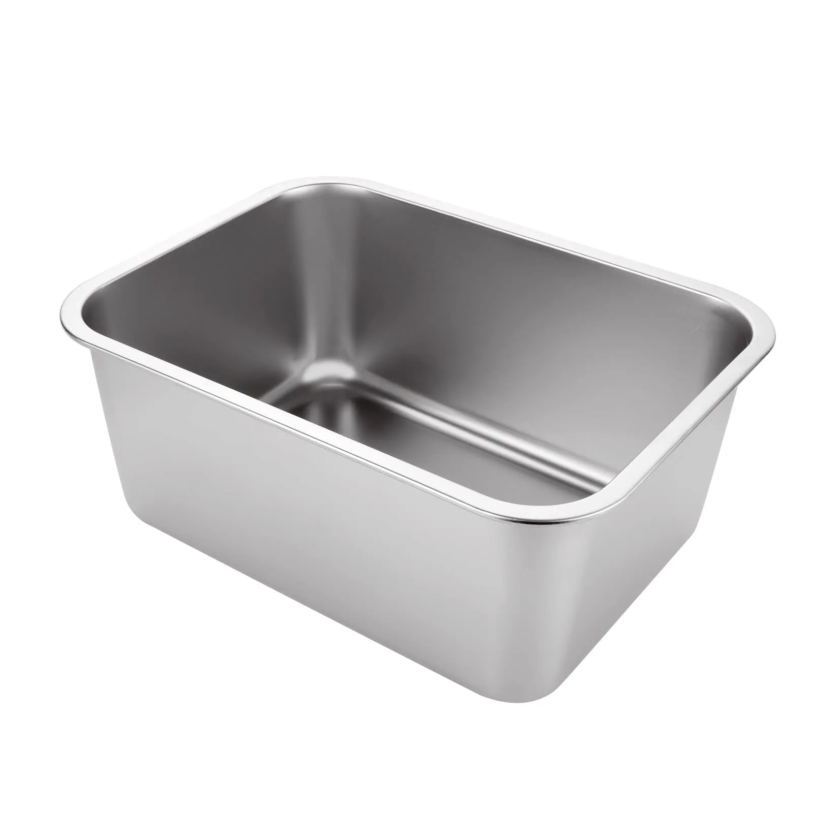 ASelected Vasca da bagno, in acciaio inox 304, grande rettangolare da 10 litri, vasca, ciotola per miscelazione, senza plastica, 33 x 24 x 15 cm - immagine 1