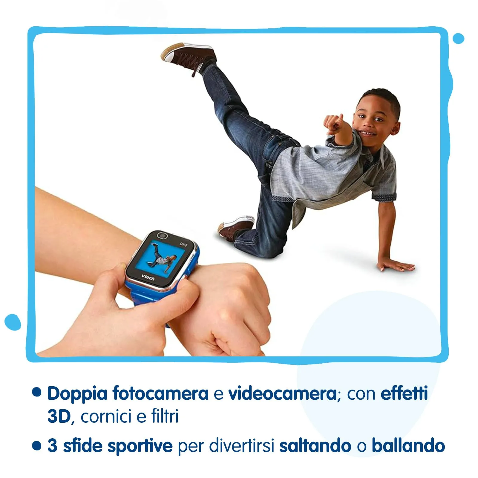 VTech Kidizoom Smartwatch DX2 Blu Bambini Touch a Colori 5-13 Anni - immagine 4