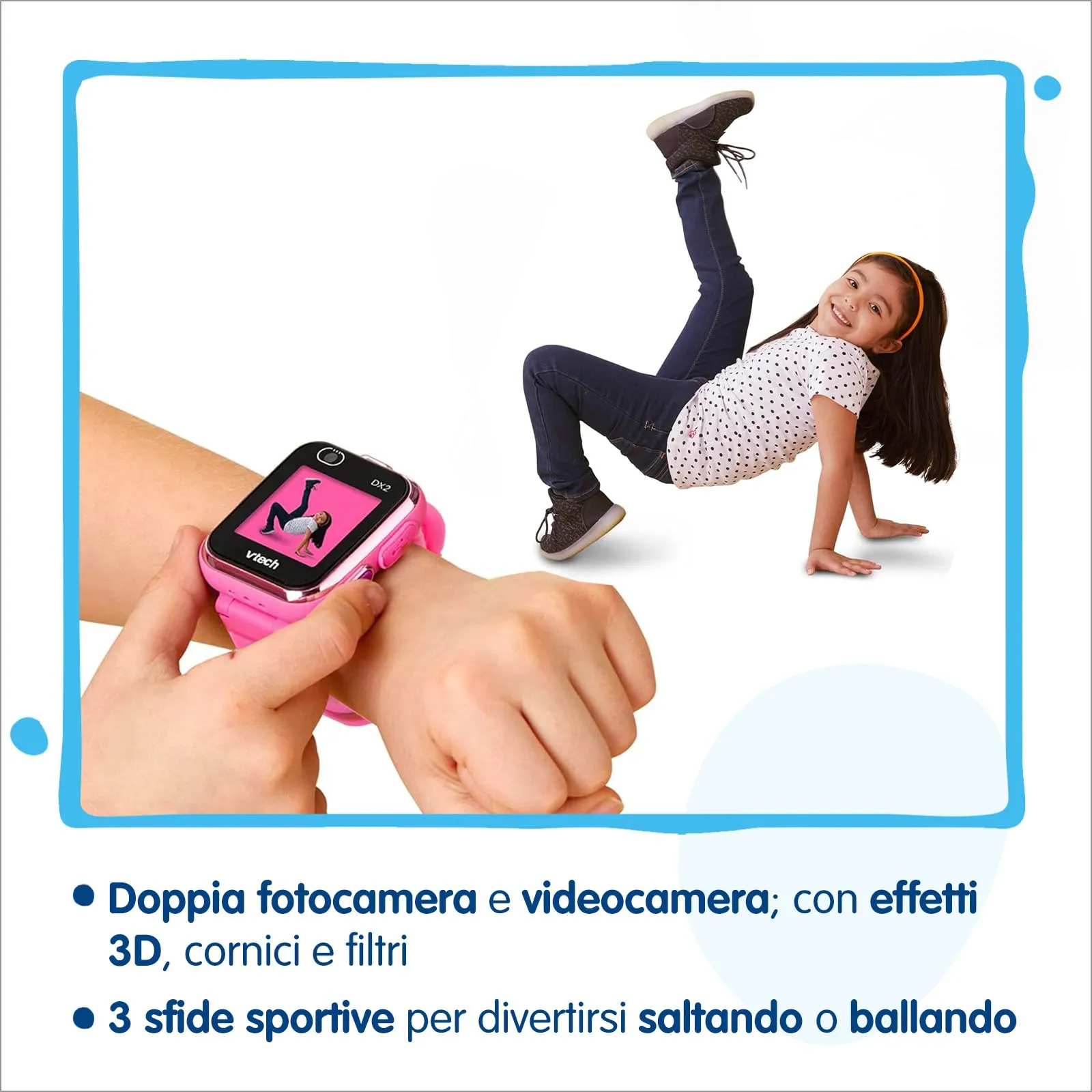 VTech Kidizoom Smartwatch DX2 Rosa Bambini Touch a Colori 5-13 Anni - immagine 4