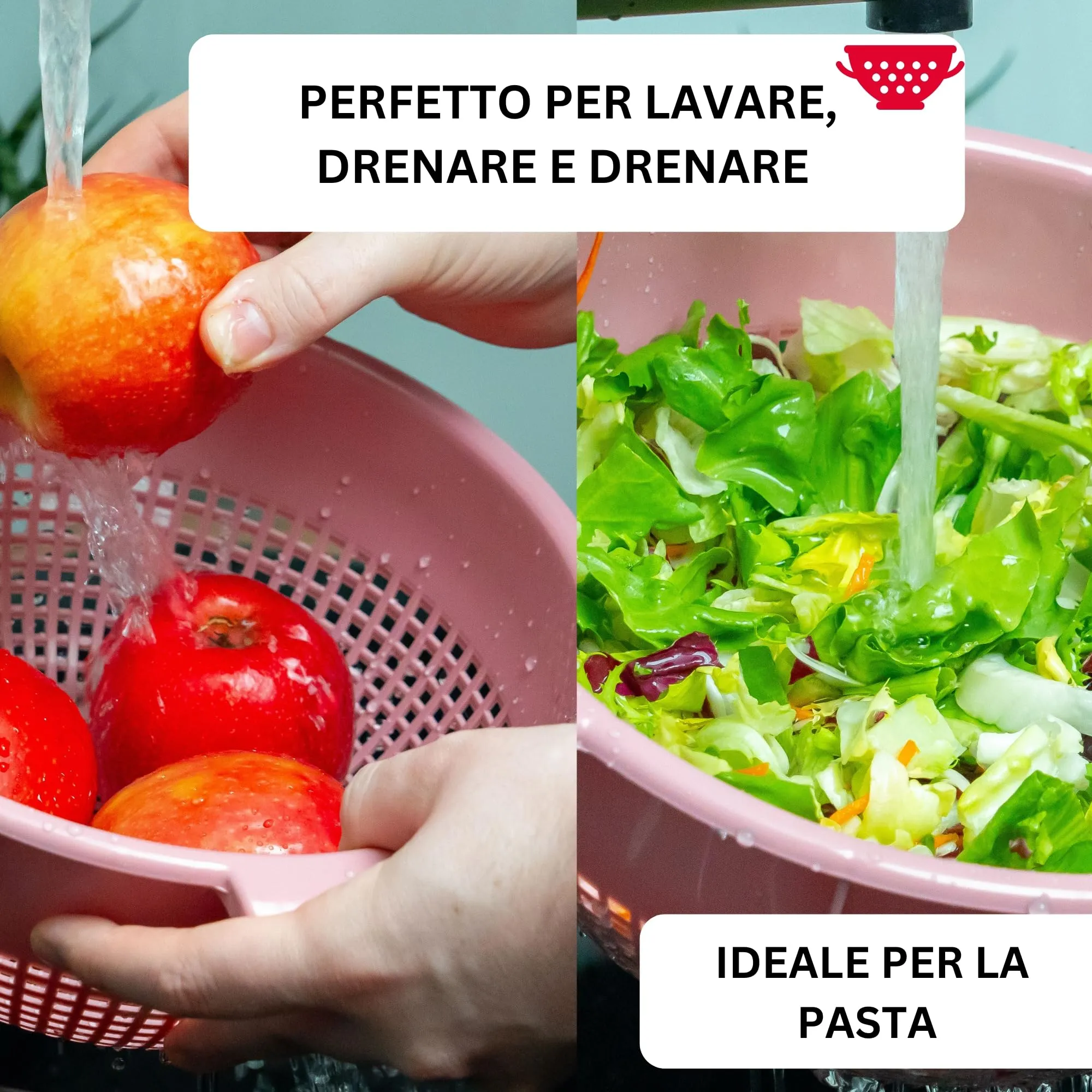Westmark Scolapasta/colino – per pentole Ø 24 cm, 2 prese, 4 appoggi - immagine 2