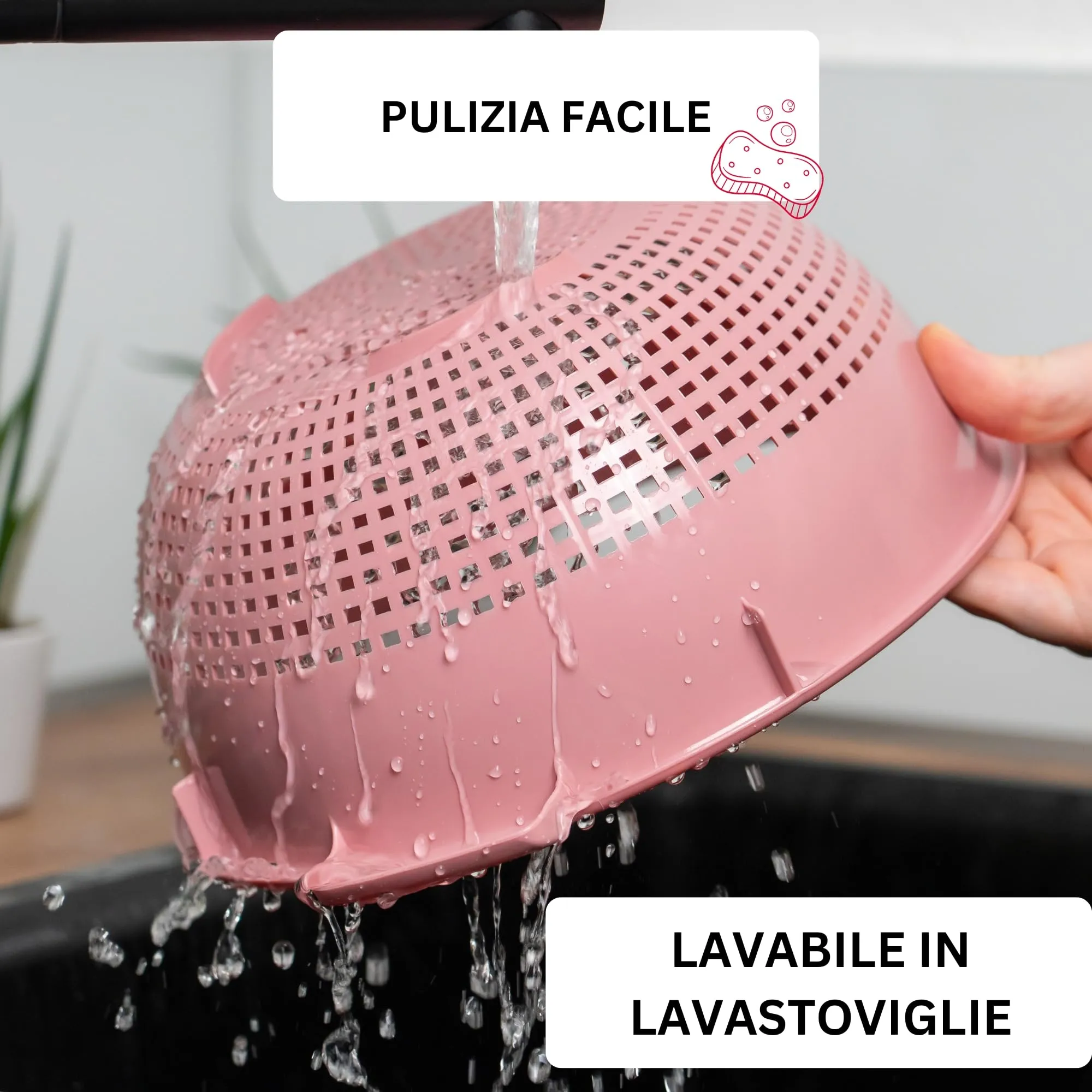 Westmark Scolapasta/colino – per pentole Ø 24 cm, 2 prese, 4 appoggi - immagine 6