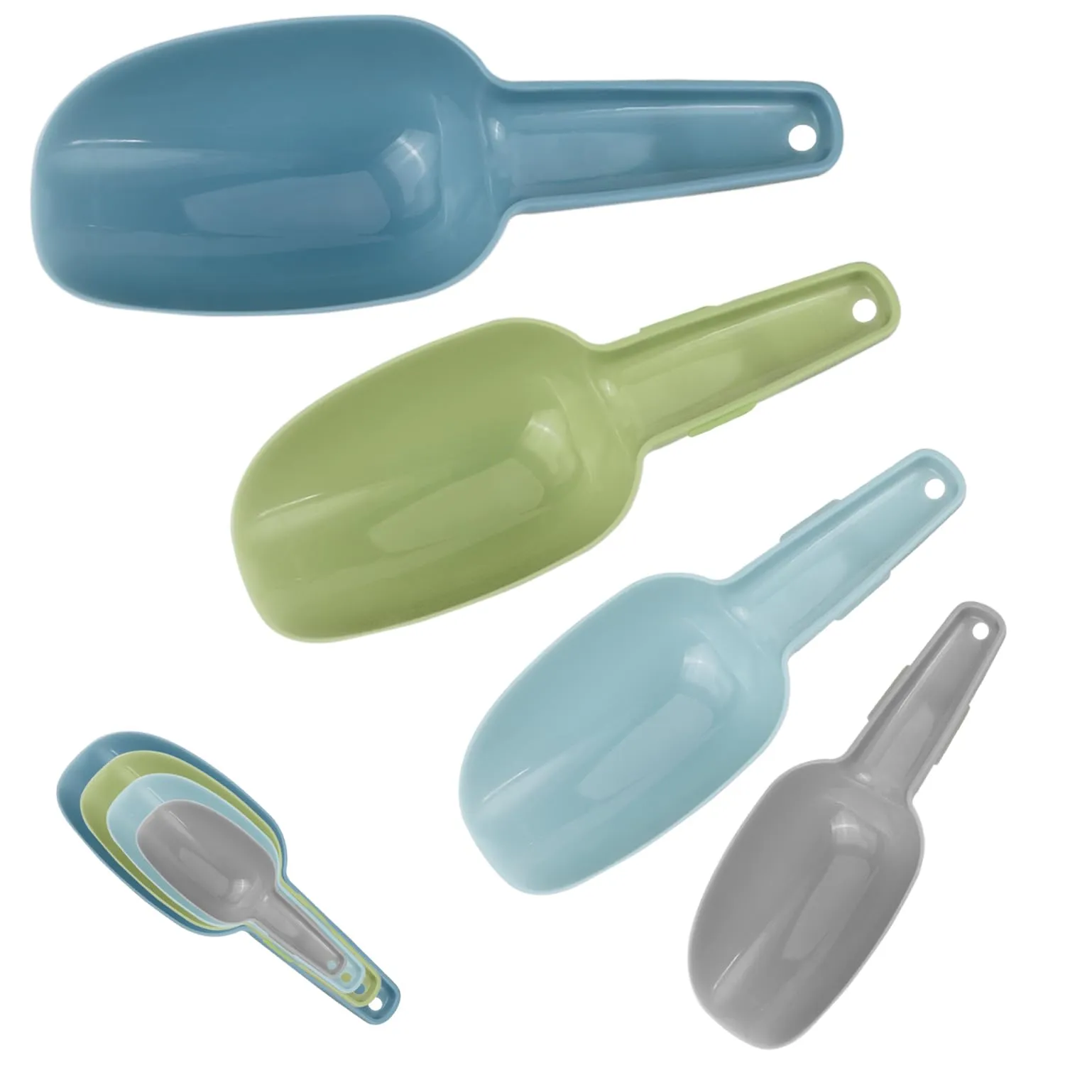 Set di 4 Ghiaccio Paletta Cucina Plastica, Paletta Cibo Cucchiaini Multiuso - immagine 1