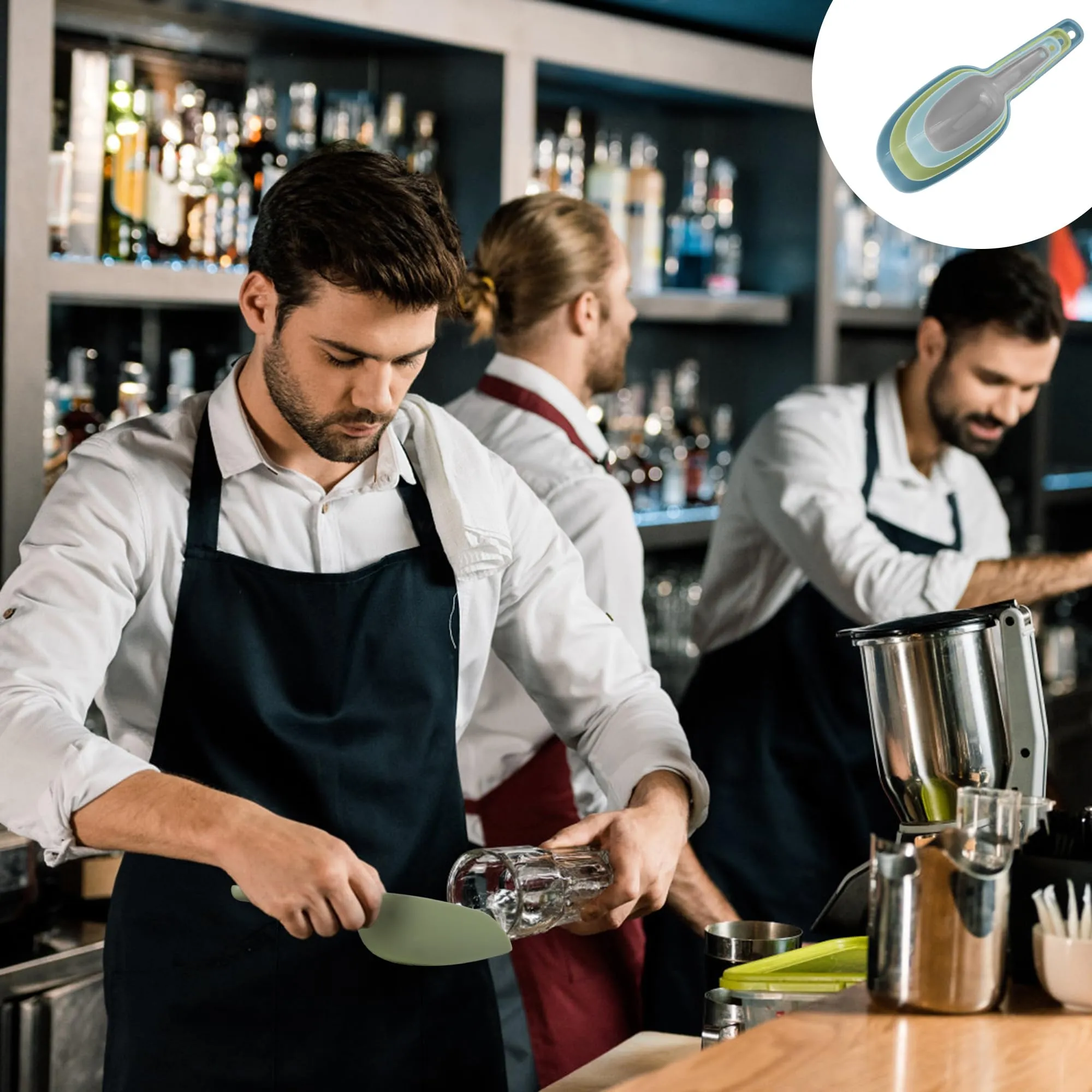 Set di 4 Ghiaccio Paletta Cucina Plastica, Paletta Cibo Cucchiaini Multiuso - immagine 7