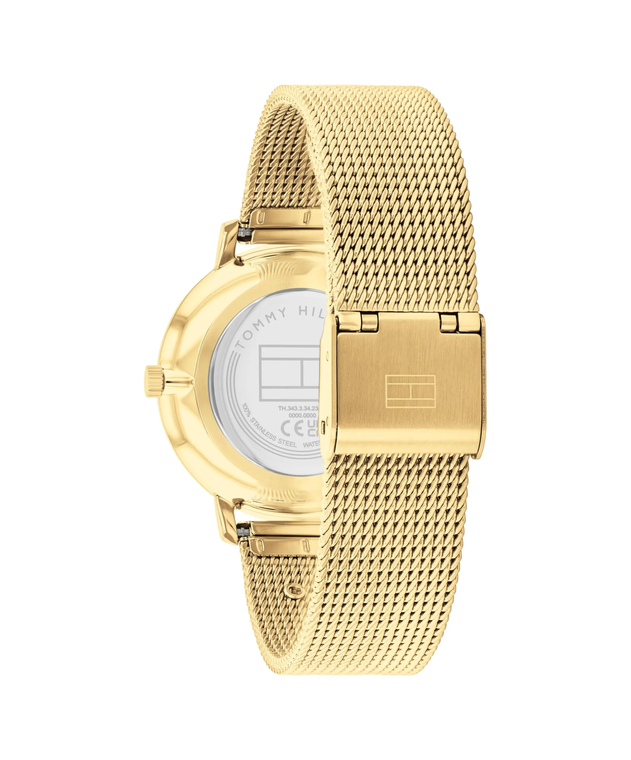 Tommy Hilfiger Orologio Con Movimento Al Quarzo A Due Lancette da Donna con Cinturino in Maglia Metallica in Acciaio Inossidabile di Colore Dorato - 1782739, Black - immagine 3