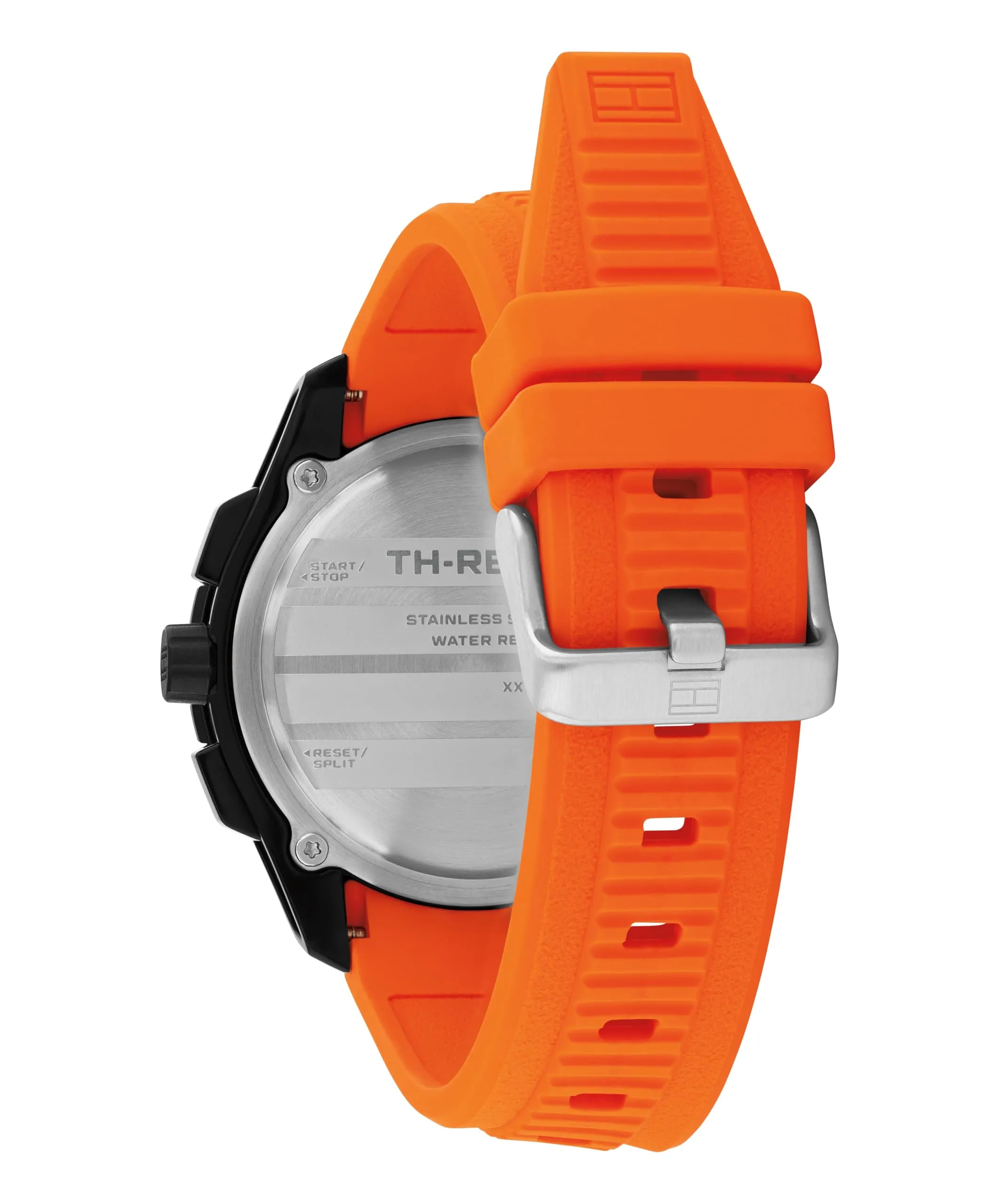 Tommy Hilfiger Orologio Cronografo al Quarzo con Calendario da Uomo con Cinturino in Silicone Arancione - 1792234, Orange - immagine 3