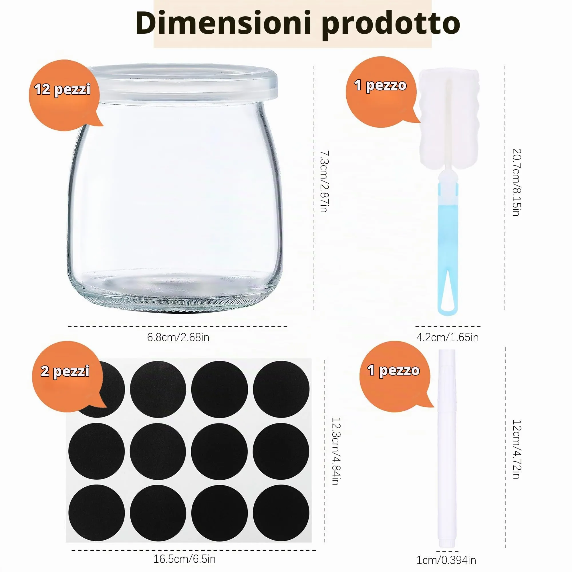 Hejo 12 Pezzi 200ml Riutilizzabili Barattoli Vetro per Yogurt con Coperchio - immagine 4