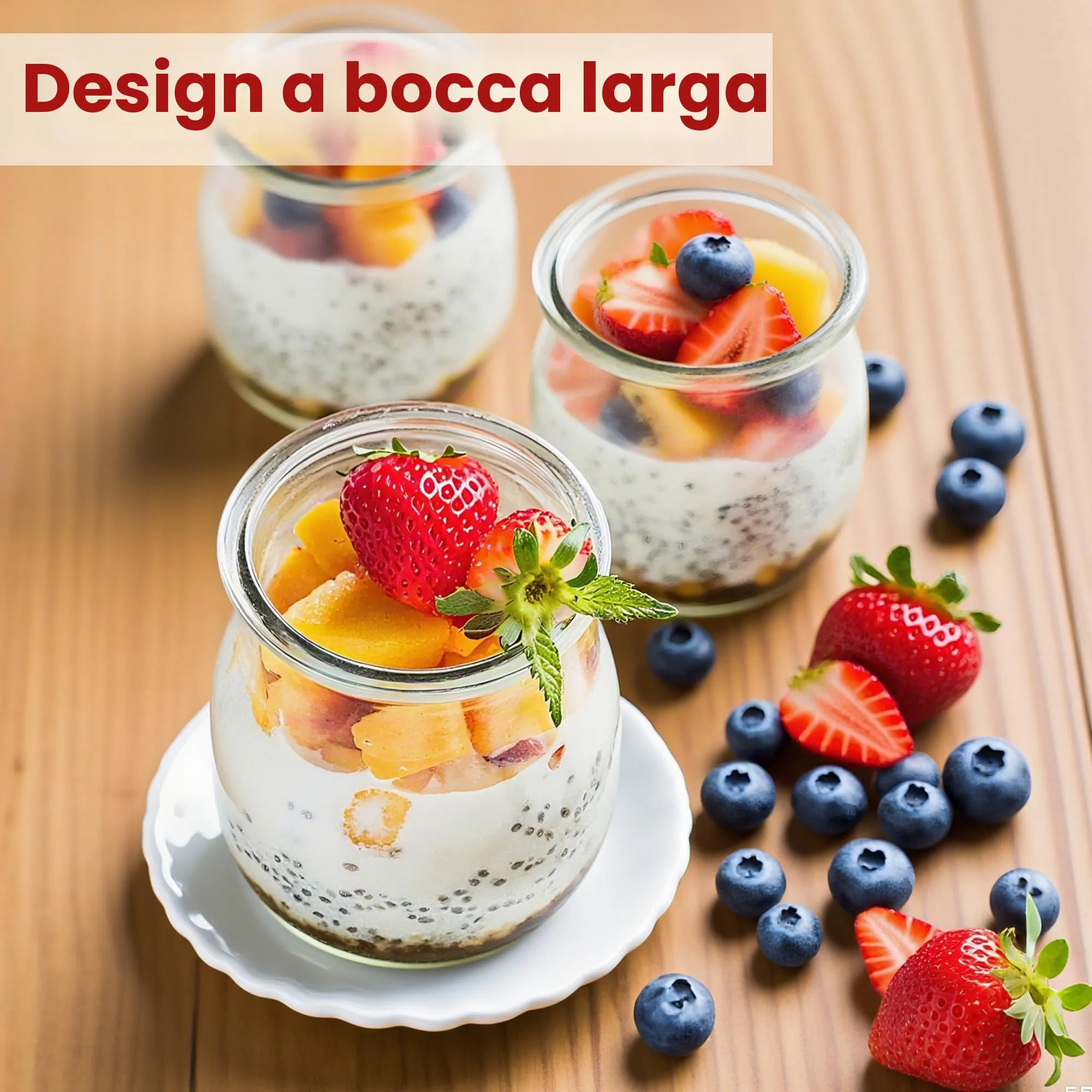 Hejo 12 Pezzi 200ml Riutilizzabili Barattoli Vetro per Yogurt con Coperchio - immagine 6