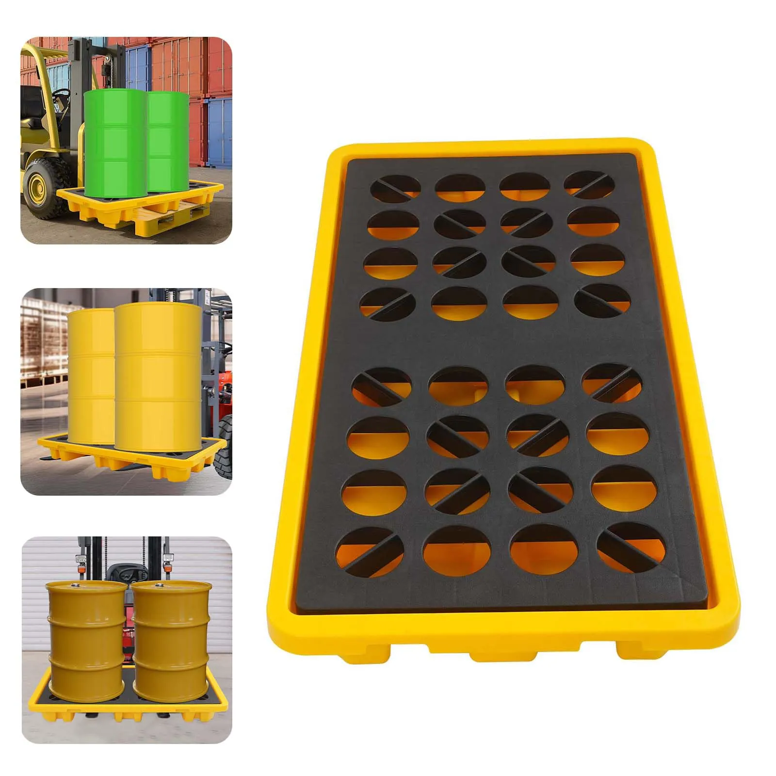 ZNLLQZN Vasca di raccolta modulare a prova di perdite, piattaforma di raccolta con capacità di stoccaggio delle perdite 80 l, per magazzini, fabbriche e impianti di produzione, 130 x 68 x 15 cm - immagine 4