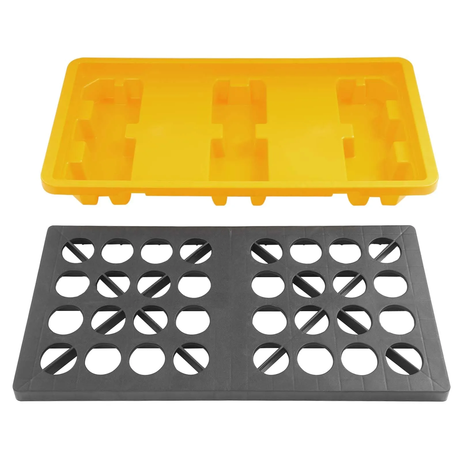 ZNLLQZN Vasca di raccolta modulare a prova di perdite, piattaforma di raccolta con capacità di stoccaggio delle perdite 80 l, per magazzini, fabbriche e impianti di produzione, 130 x 68 x 15 cm - immagine 6