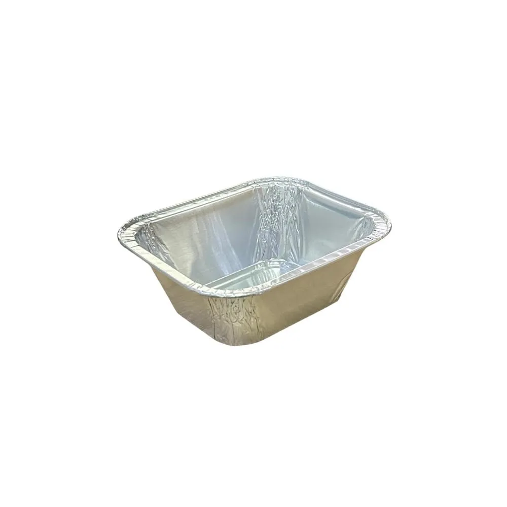 Generico 25/50/100 Vaschette in Alluminio VARIE DIMENSIONI bordo G | Argentate contenitori per Alimenti USA e Getta, teglie in Alluminio per Takeaway (100 pz 15x12.5x5.2 cm) - immagine 1