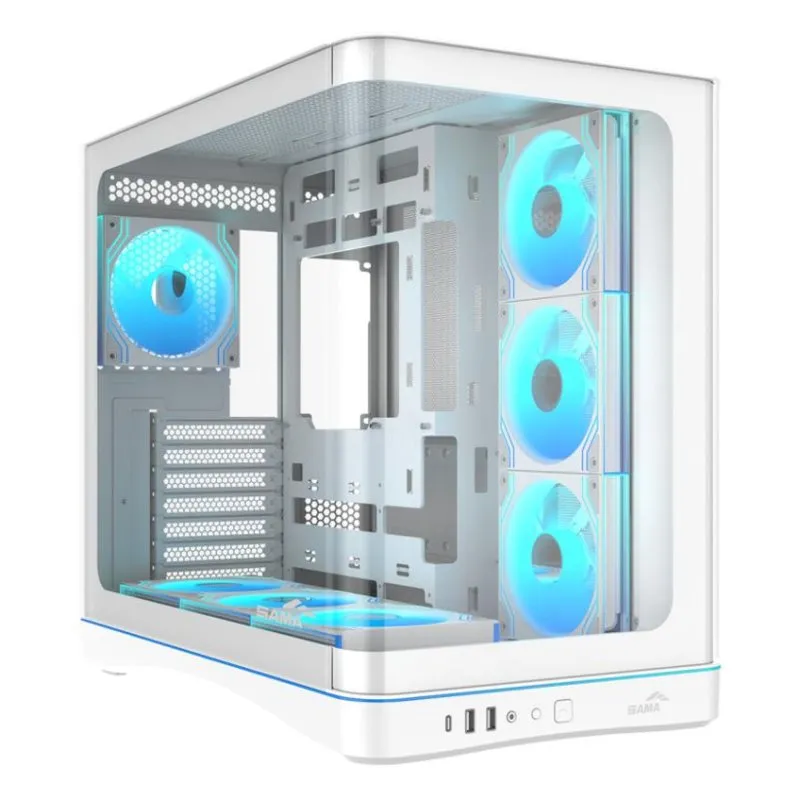 Torre ATX Sama Gears V62 Bianca Vetro Temperato RGB Gaming - immagine 1