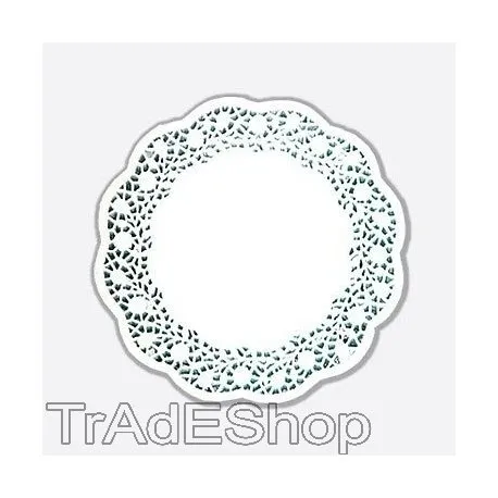 TrAdE shop Traesio - 12 PZ CENTRINO in Carta 32 CM sotto Torta Bianco Pizzo Nozze Festa Matrimonio - immagine 2