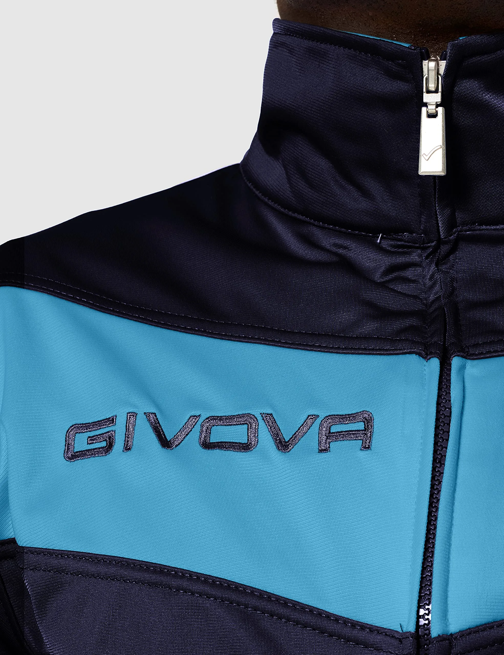 Givova TR018, Tuta Visa Unisex – Adulto, Blu/Turchese, L - immagine 4