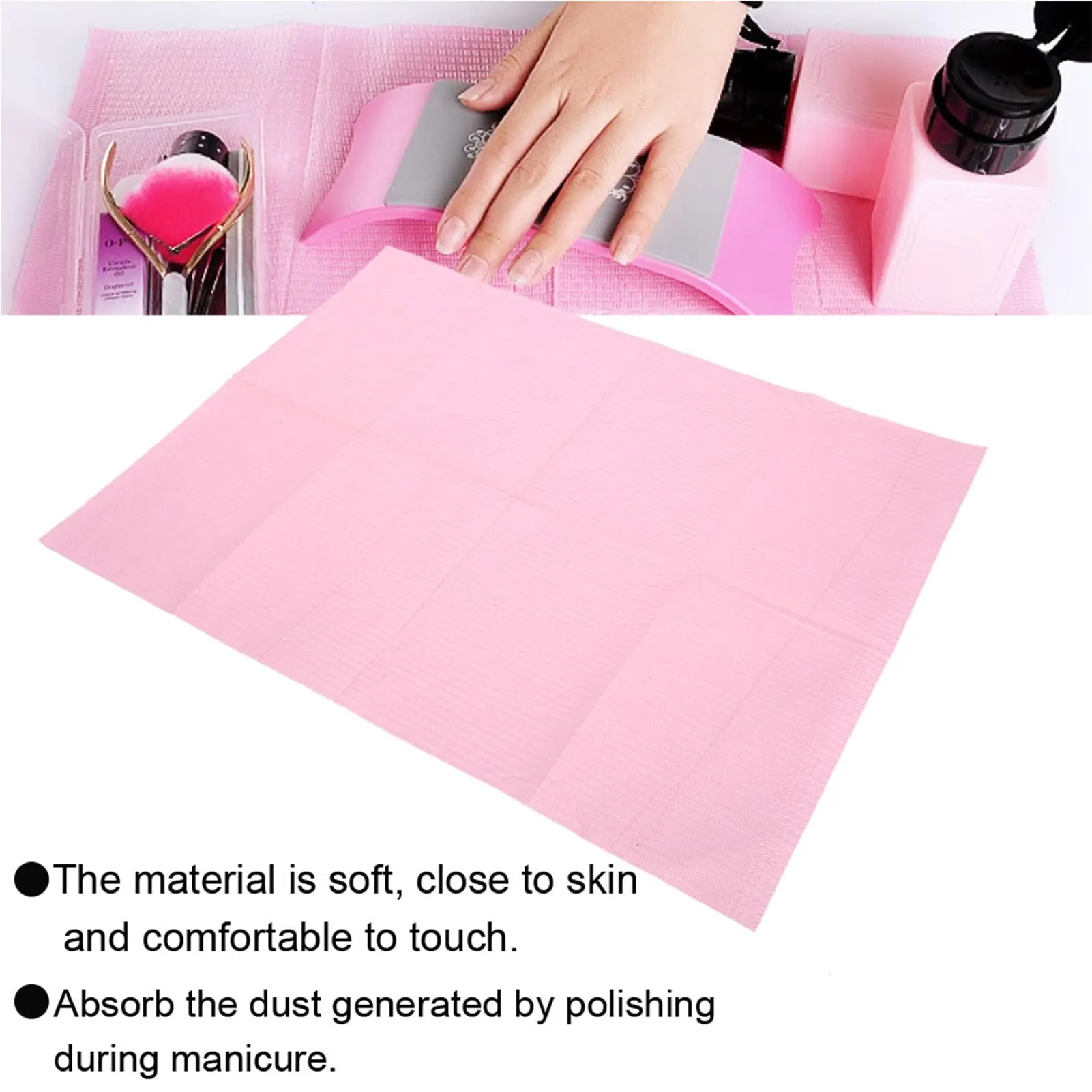 Tovagliette per manicure 125 pz, usa e getta, impermeabili, morbide, per manicure e tatuaggi, con ciotola d'acqua - immagine 6