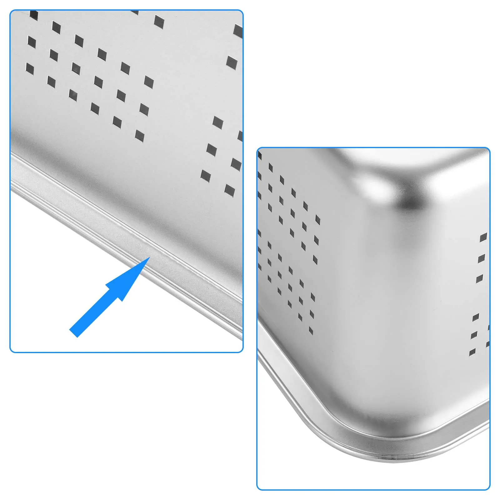 A Selected, ciotola per lavare i piatti e colino, in acciaio inossidabile 304, grande set di ciotole rettangolari da 10 litri, lavabo, vasca da bagno, 36 x 27 x 15 cm, 2 pezzi, 1 confezione - immagine 4