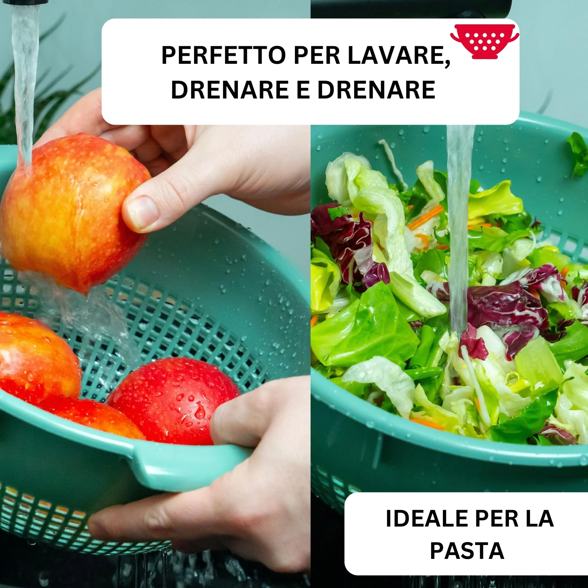 Westmark Scolapasta/colino – per pentole Ø 24 cm, 2 prese, 4 appoggi - immagine 2