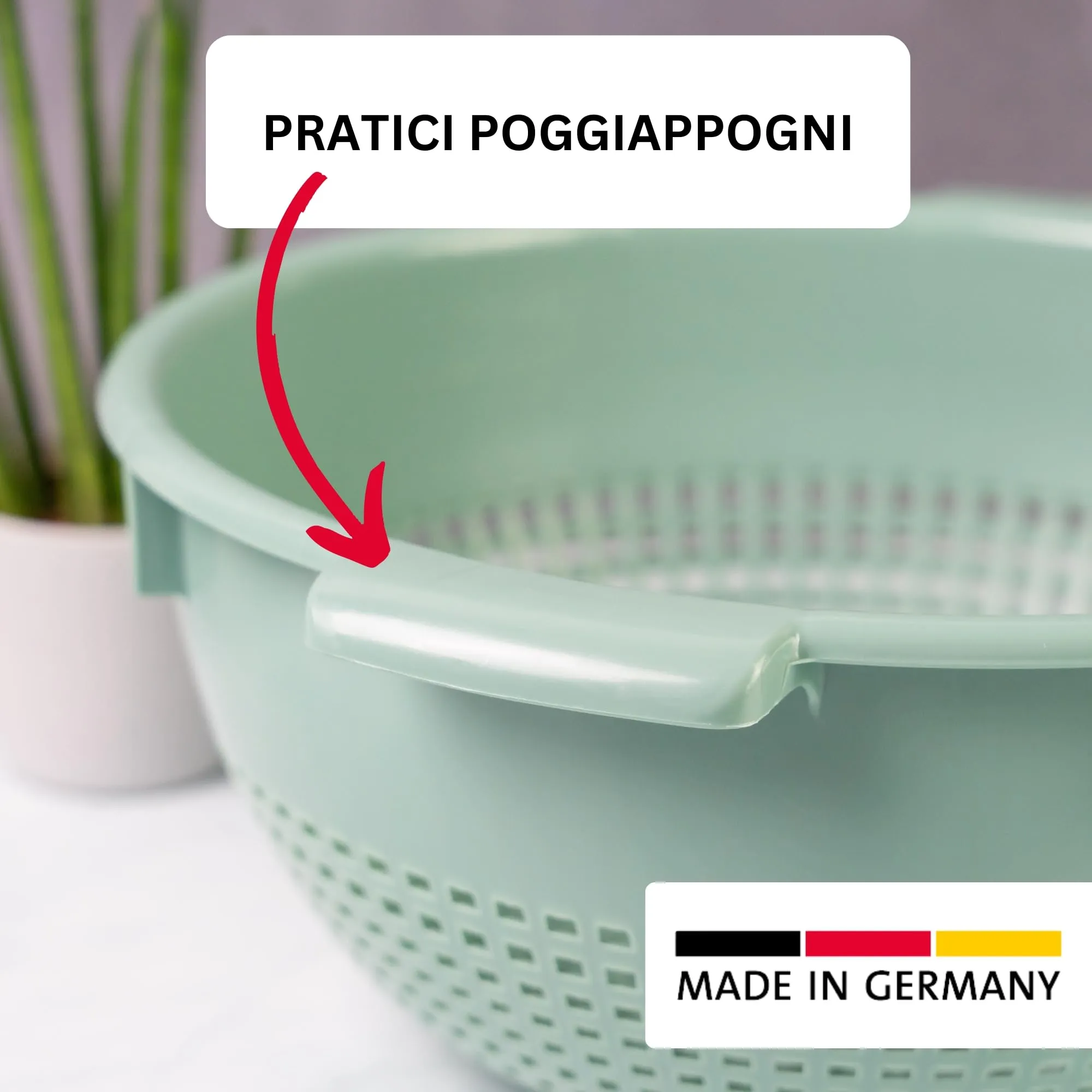 Westmark Scolapasta/colino – per pentole Ø 24 cm, 2 prese, 4 appoggi - immagine 3
