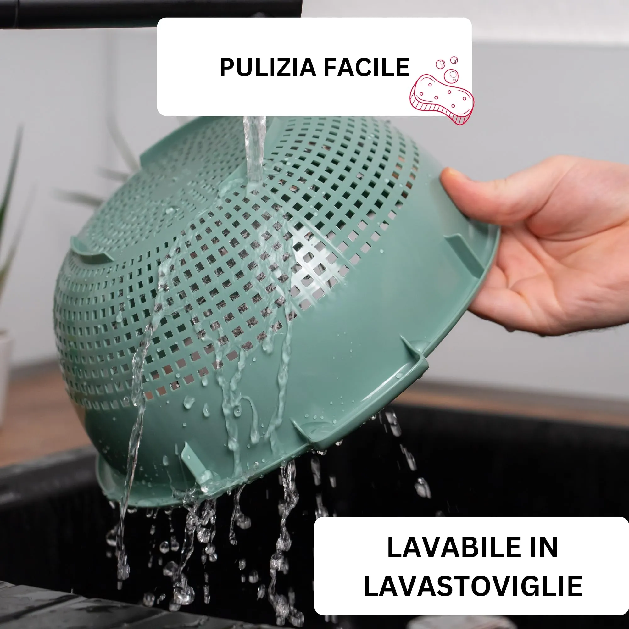 Westmark Scolapasta/colino – per pentole Ø 24 cm, 2 prese, 4 appoggi - immagine 6