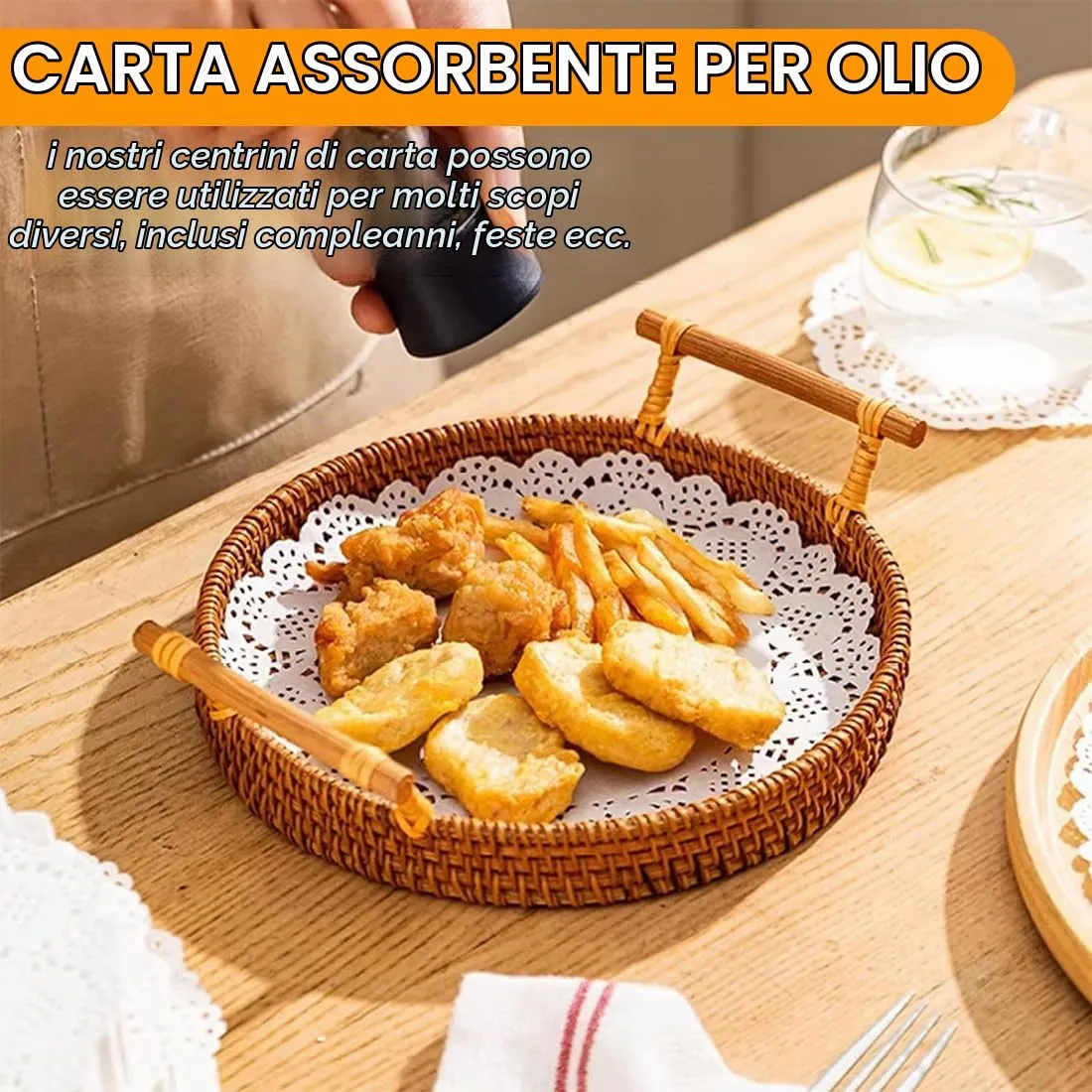 ZKGYUS 200 Pezzi carta rotonda in pizzo bianco, tovaglietta di carta bianca, tovaglietta di carta rotonda, per matrimoni, compleanni, torte, dessert, stoviglie, 4,5 pollici - immagine 3