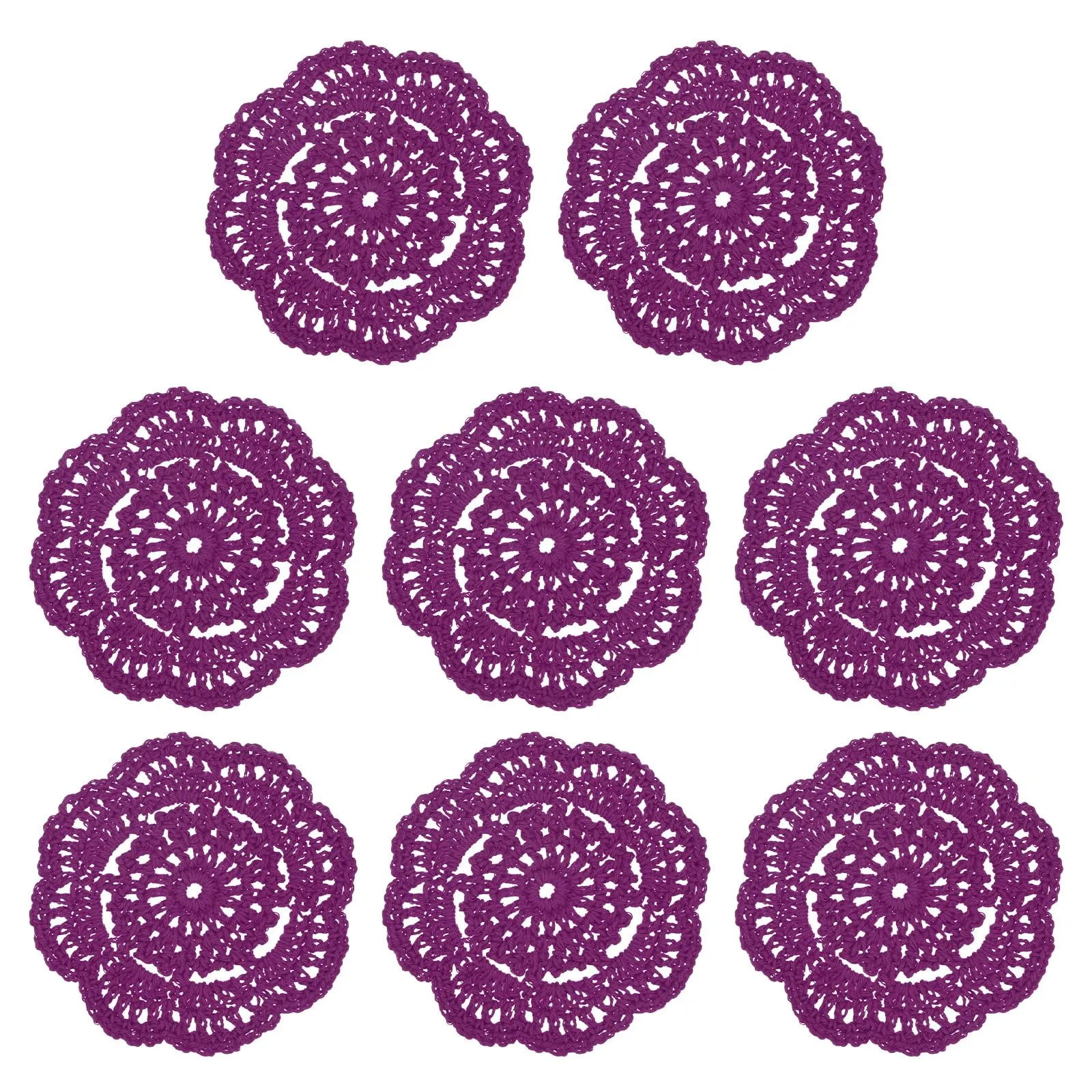 M METERXITY 8-Pack Centrini All'Uncinetto 4 Pollici/10Cm Viola Rosso - immagine 7