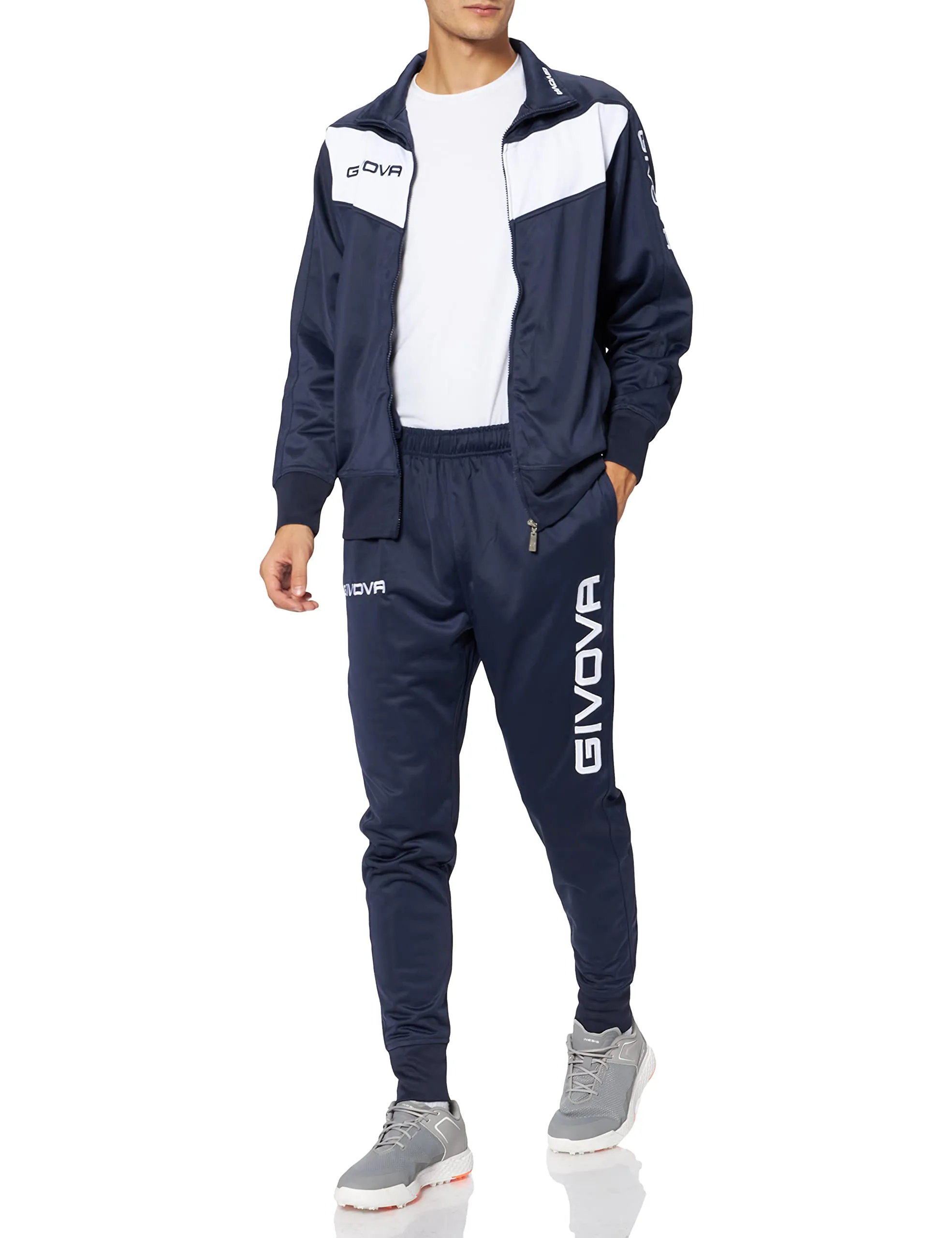 GIVOVA Visa, Tuta Da Ginnastica Uomo (IT, Testo, XL, Regular, Regular, Blu/Bianco) - immagine 1