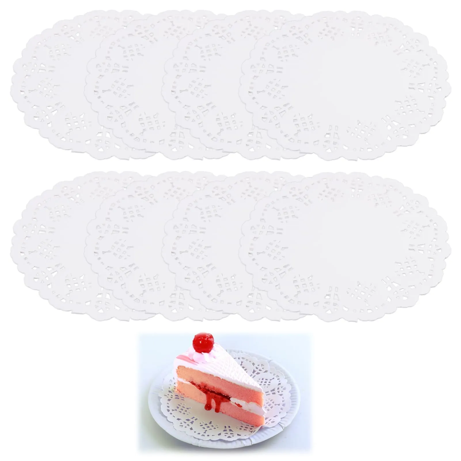 150 Pezzi Di Centrini Usa E Getta in Pizzo Bianco, Centrini Di Carta Rotondi Da 11.2cm i Ideali Per Torte, Matrimonio, Compleanni, Dessert E Decorazioni Per La Tavola Bianco Rotondo - immagine 1