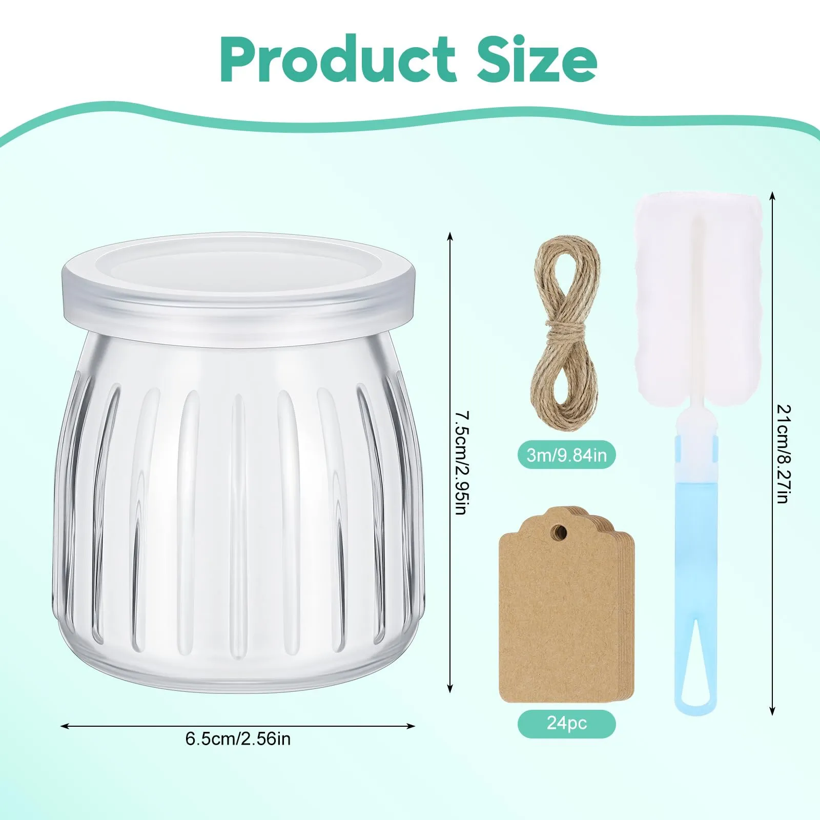 Hejo 12 Pezzi 200ml Riutilizzabili Barattoli Vetro per Yogurt con Coperchio - immagine 3