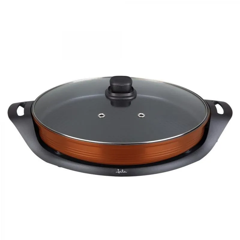 Padella per Paella Elettrica Jata JEPE1639 38 cm Superficie a Nido d'Ape con Coperchio in Vetro - immagine 1