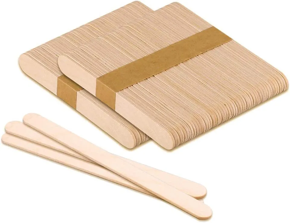 Happium Bastoncini per lecca-lecca, 100 pezzi Bastoncini per lecca-lecca tavola per artigianato Bastoncini per ghiaccioli in legno Bastoncini spessi artigianali Bastoncini per gelato Barrette - immagine 2