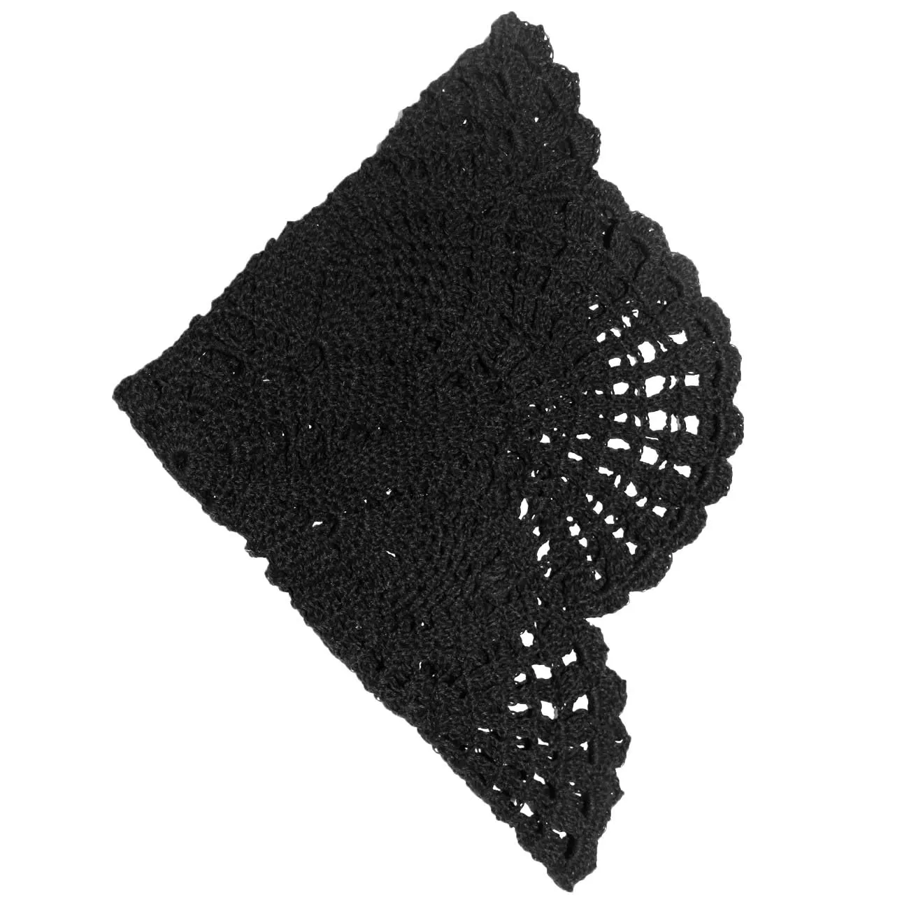 BOMHCS - Tovagliette in pizzo all'uncinetto realizzate a mano, centrini rotondi a 6 petali, motivo floreale vintage, copritavolo, copritazza, 39,4 cm - 44,5 cm (1, Nero) - immagine 3