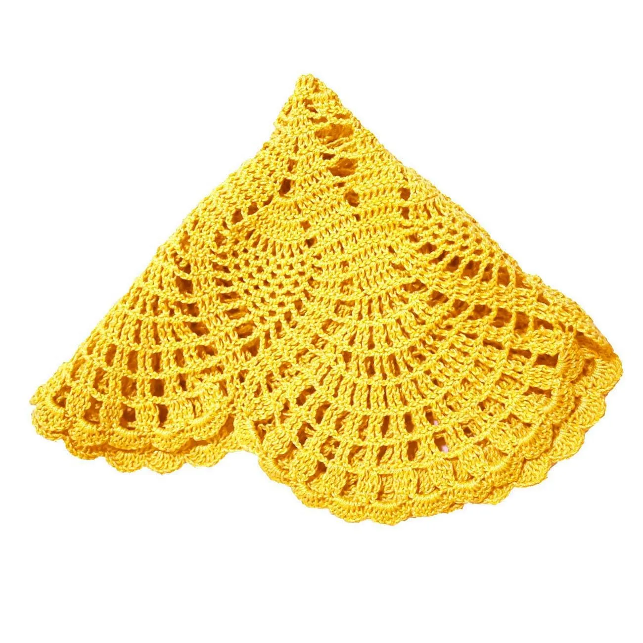 BOMHCS Centrino in pizzo fatto a mano all'uncinetto, rotondo, da 39,4 cm a 44,5 cm, con 6 petali e fiori, sottobicchieri, vintage, per vasi, tazze (1, giallo) - immagine 3