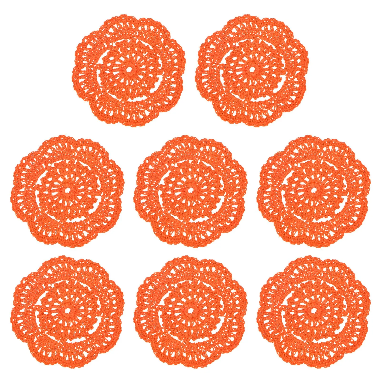 M METERXITY 8-Pack Centrini All'Uncinetto 4 Pollici/10 Cm Rosso Arancione - immagine 7