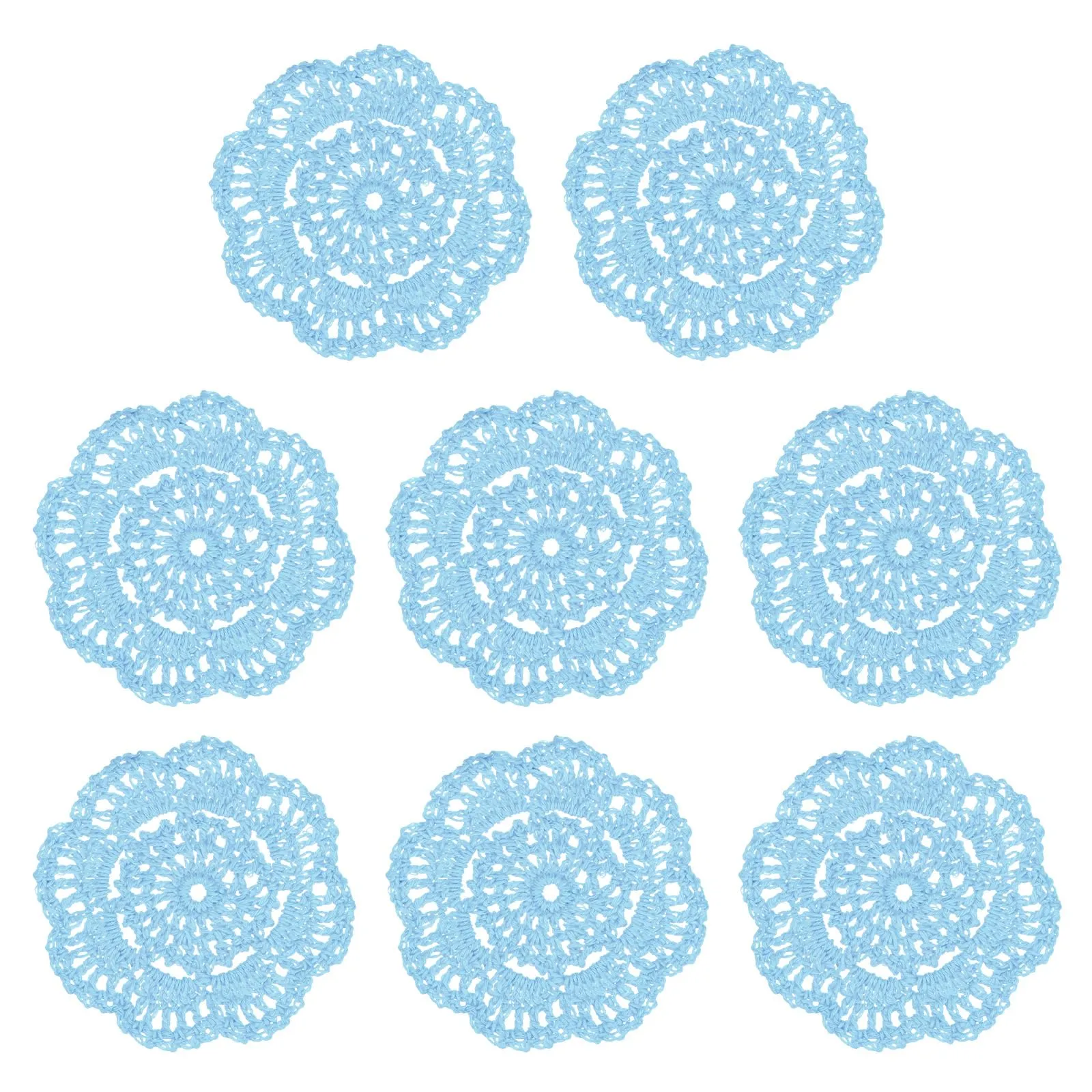 M METERXITY 8-Pack Centrini All'Uncinetto Da 4Pollici/10cm Azzurro Chiaro - immagine 7