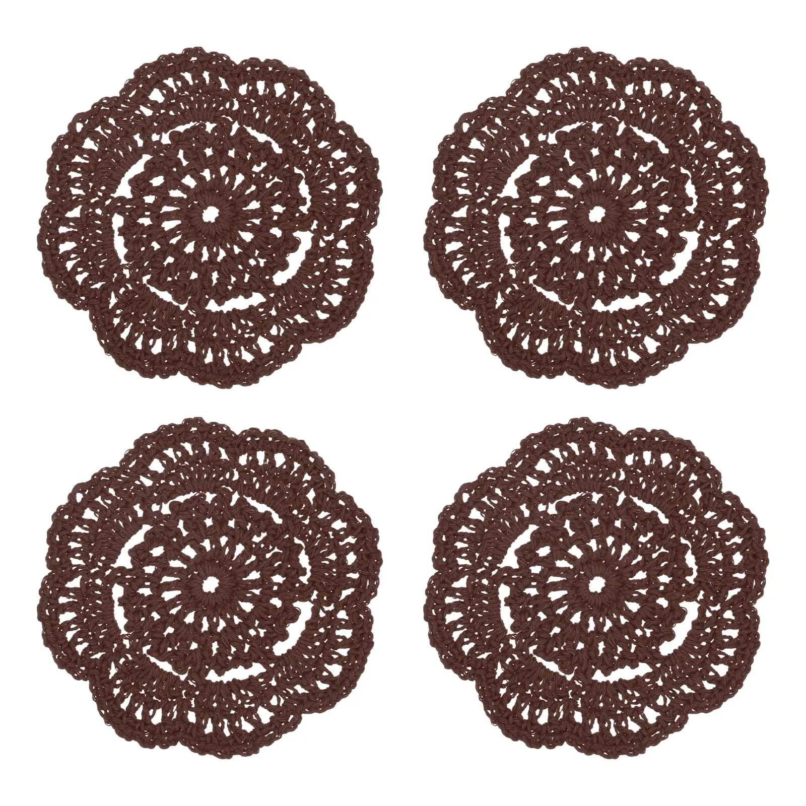 M METERXITY 4-Pack Centrini All'Uncinetto Rotondi 4 Pollici/10cm Cioccolato - immagine 7