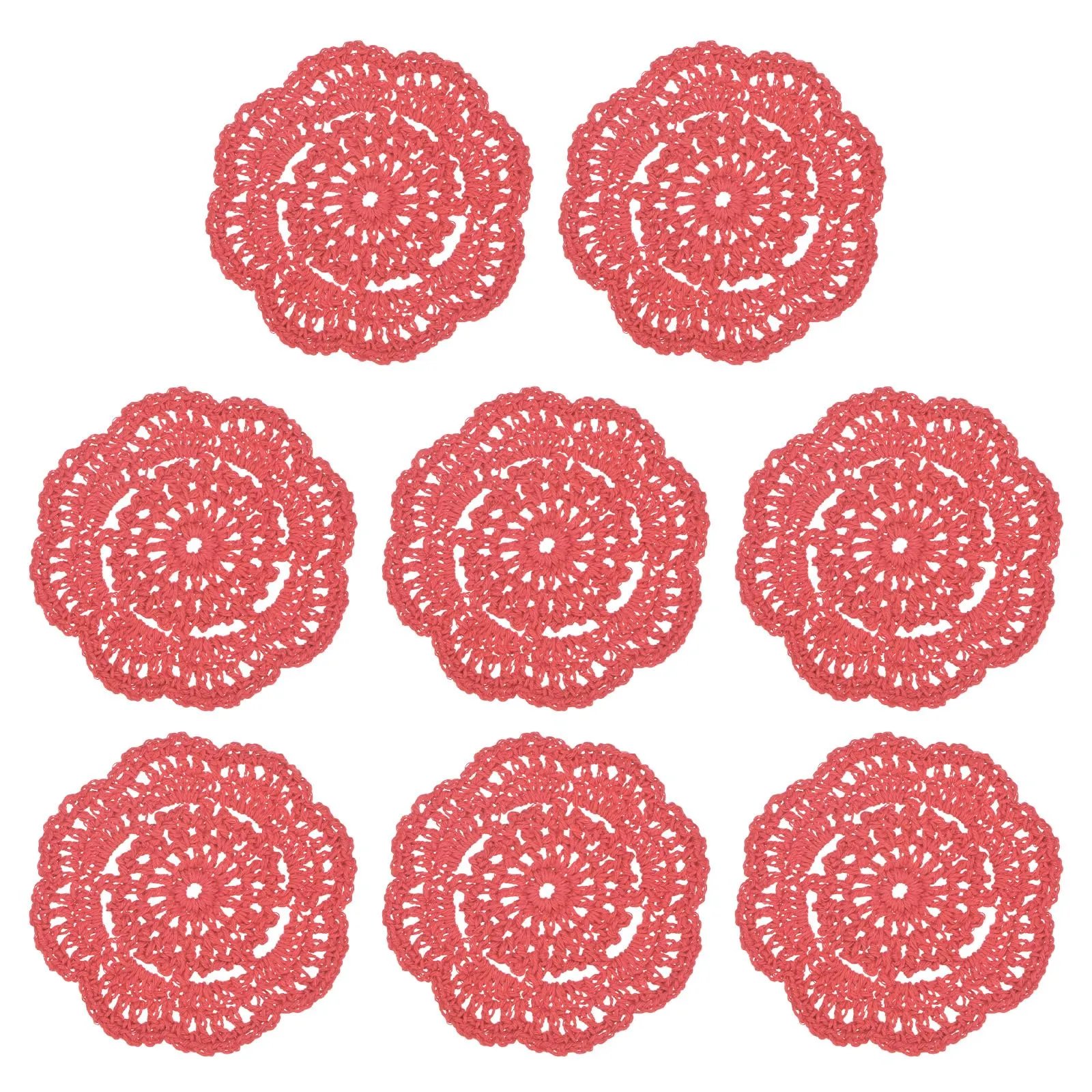 M METERXITY 8-Pack Centrini All'Uncinetto 4Pollici/10Cm Rosso Anguria - immagine 7