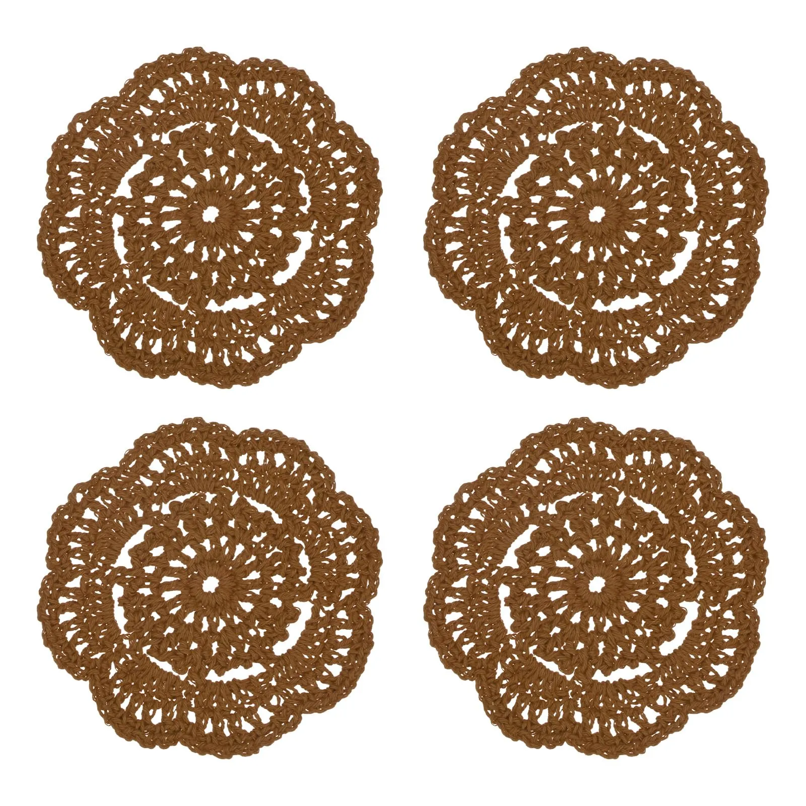 M METERXITY 4-Pack Centrini All'Uncinetto 4Pollici/10Cm Marrone Chiaro - immagine 7