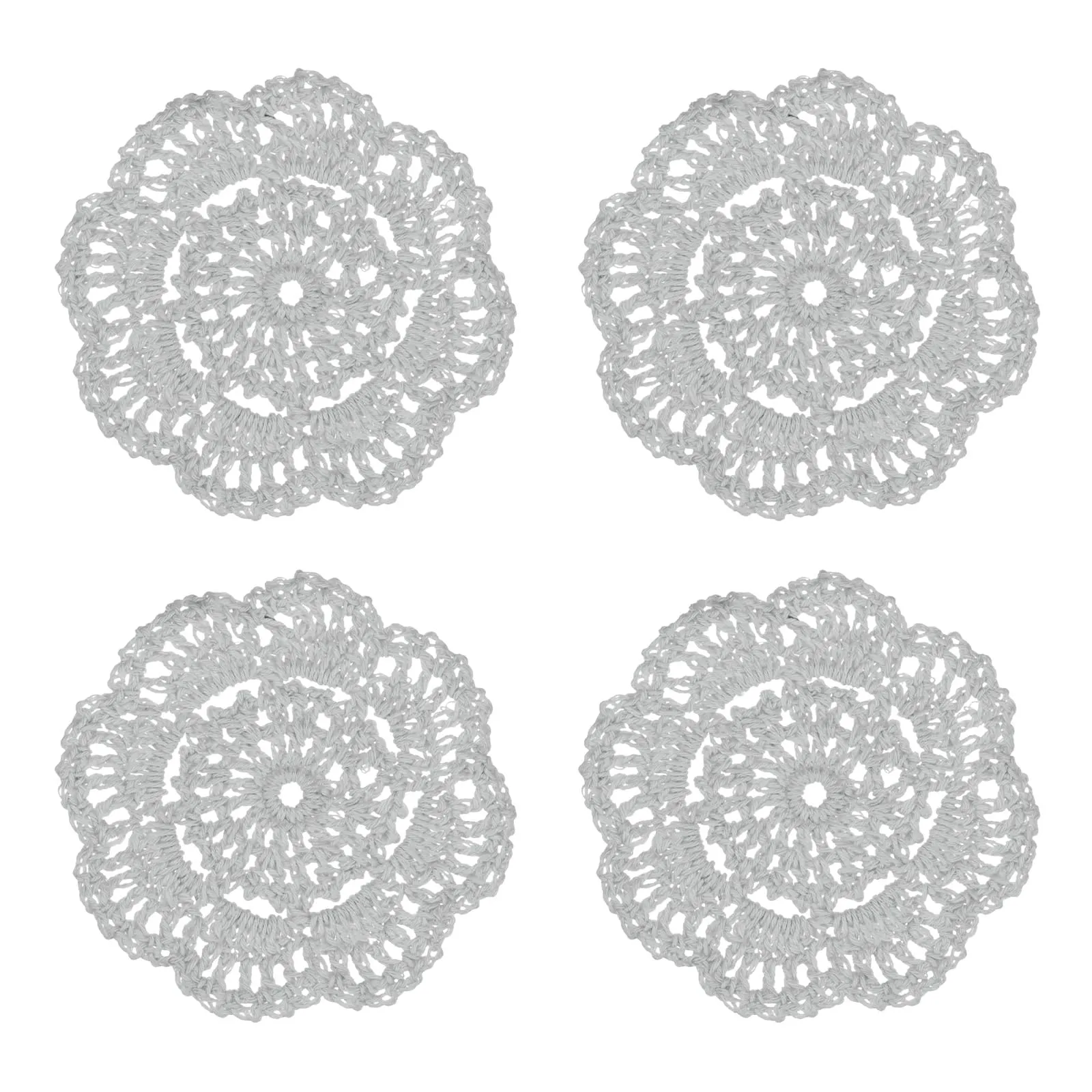 M METERXITY 4-Pack Centrini All'Uncinetto Da 4 Pollici/10 Cm Grigio Chiaro - immagine 7