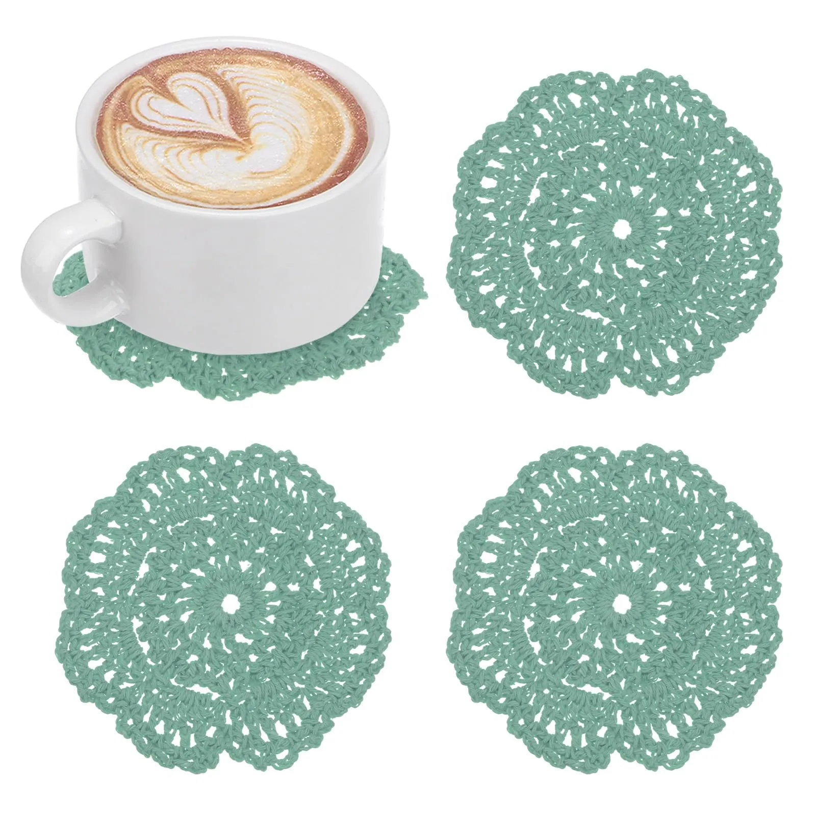 M METERXITY 4-Pack Centrini All'Uncinetto Da 4 Pollici/10cm Azzurro - immagine 1